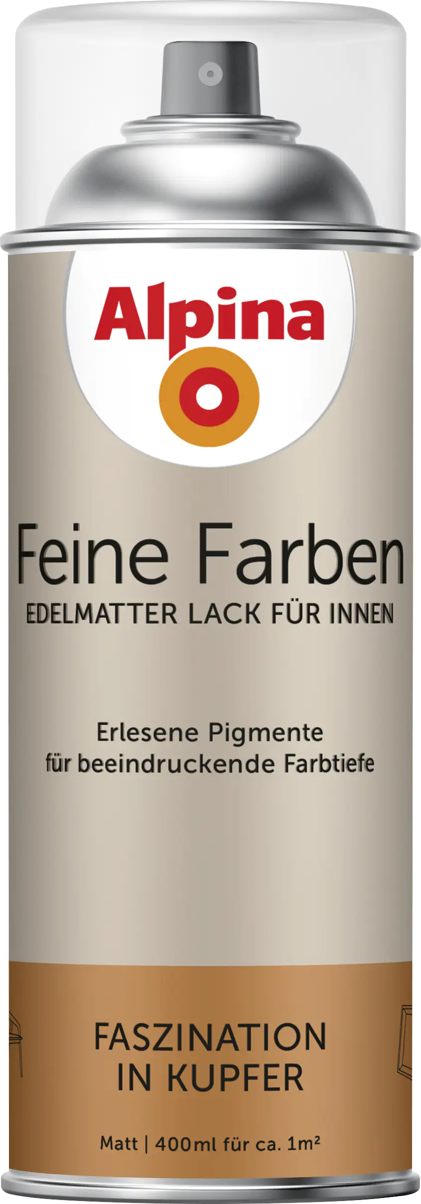 4001244764440 Alpina Feine Farben Sprühlack Faszination in Kupfer 400 ml