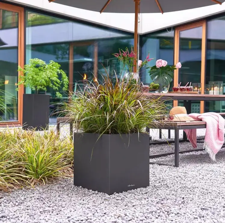 Lechuza Pflanzgefäß Canto Stone 40 low graphitschwarz