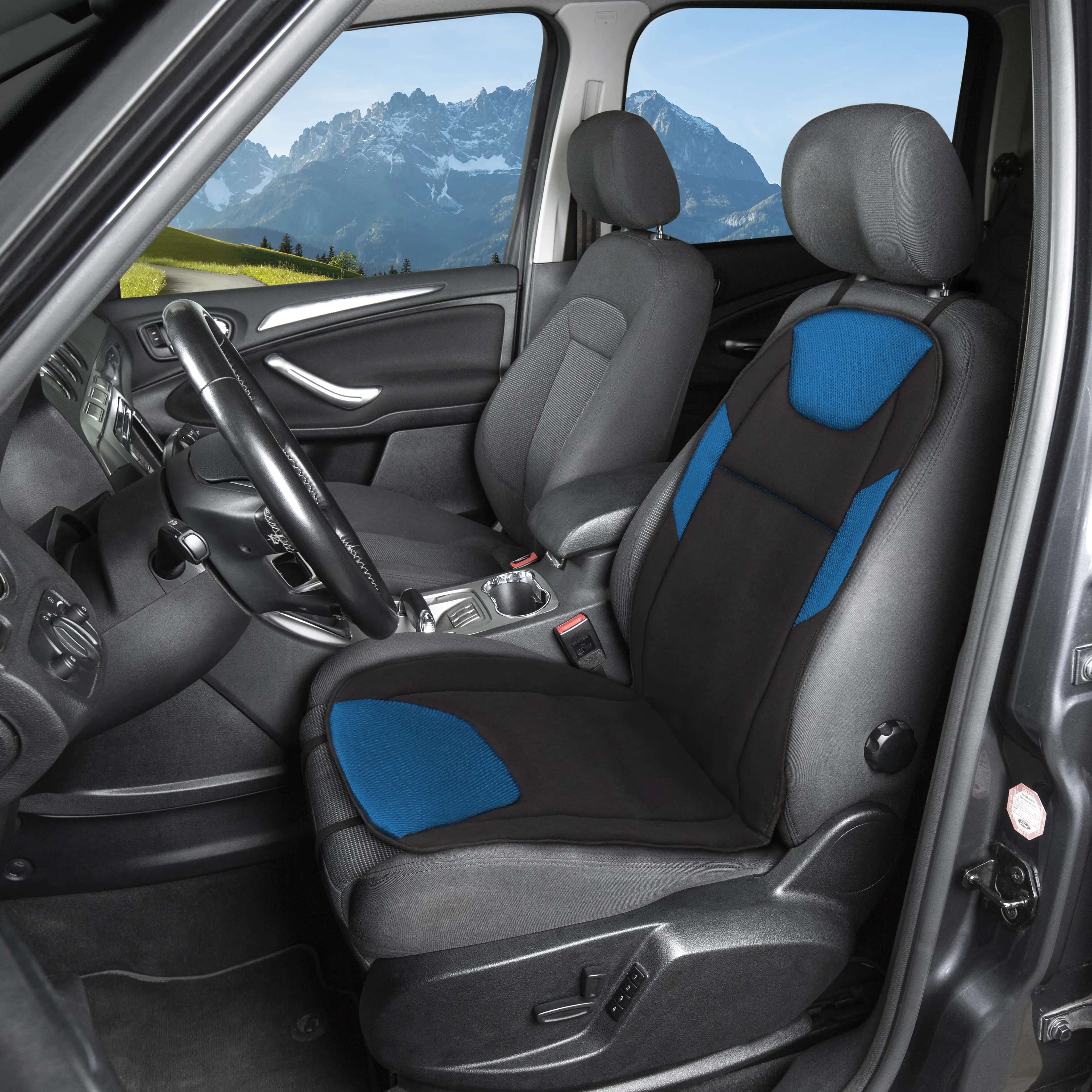 9001778175595_1 Walser PKW Sitzaufleger Norris blau-schwarz 1-teilig