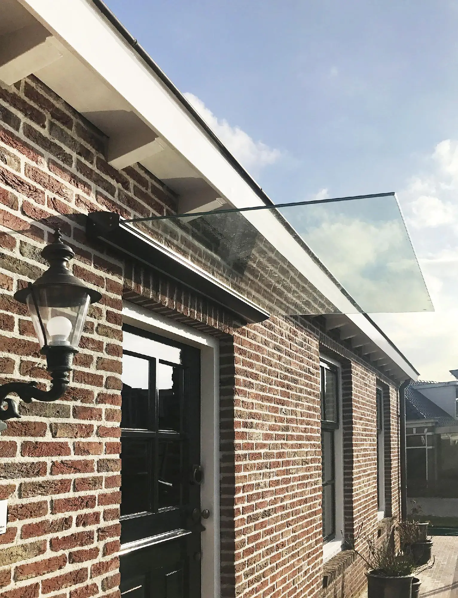 Primaster LED Glas-Vordach St. Tropez 140 x 90 cm, Echtglas - VSG 8 mm