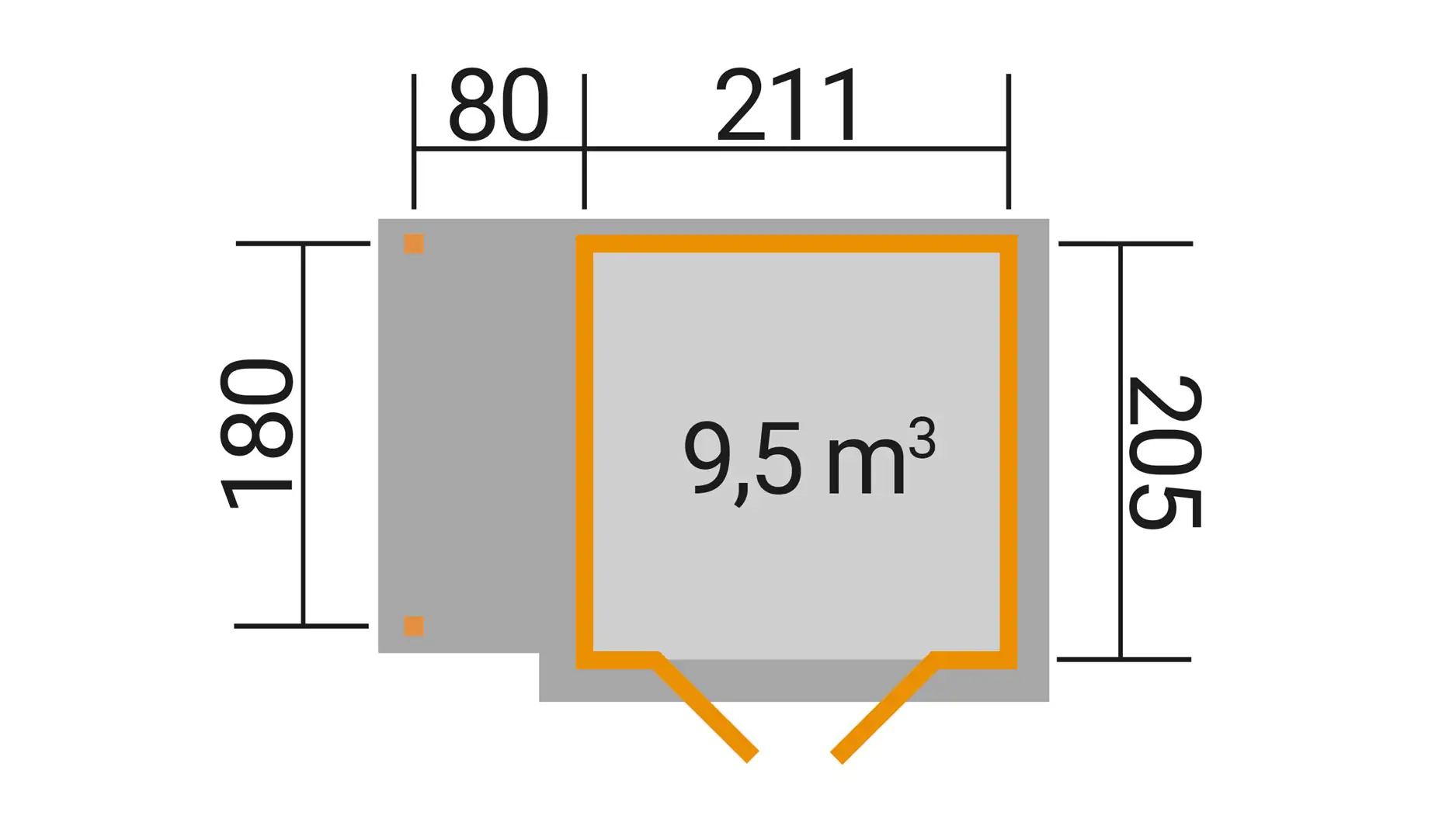 Weka Gartenhaus Finnja 296 x 205 cm natur mit Fußboden