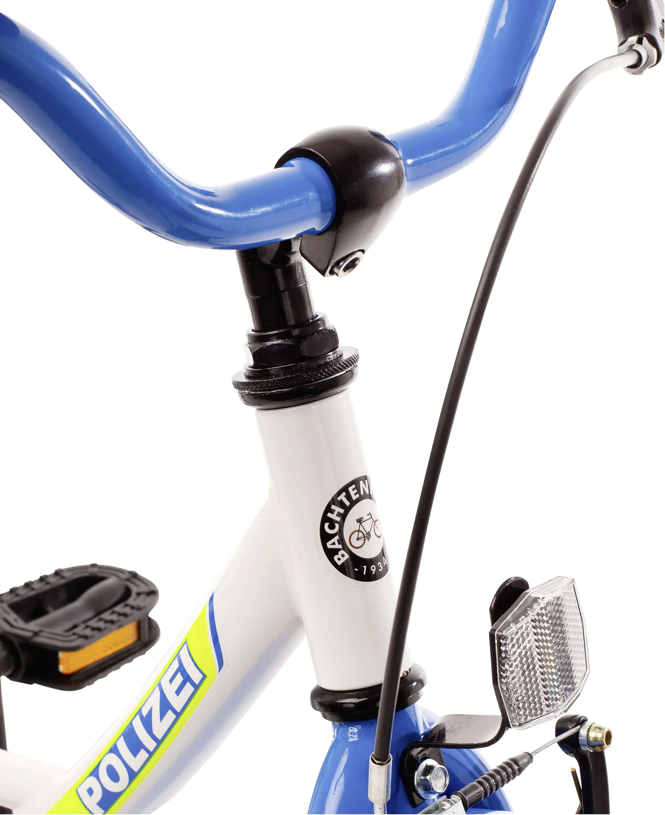 Bachtenkirch Kinderfahrrad Polizei 18 Zoll kristall-weiß/blau/neon