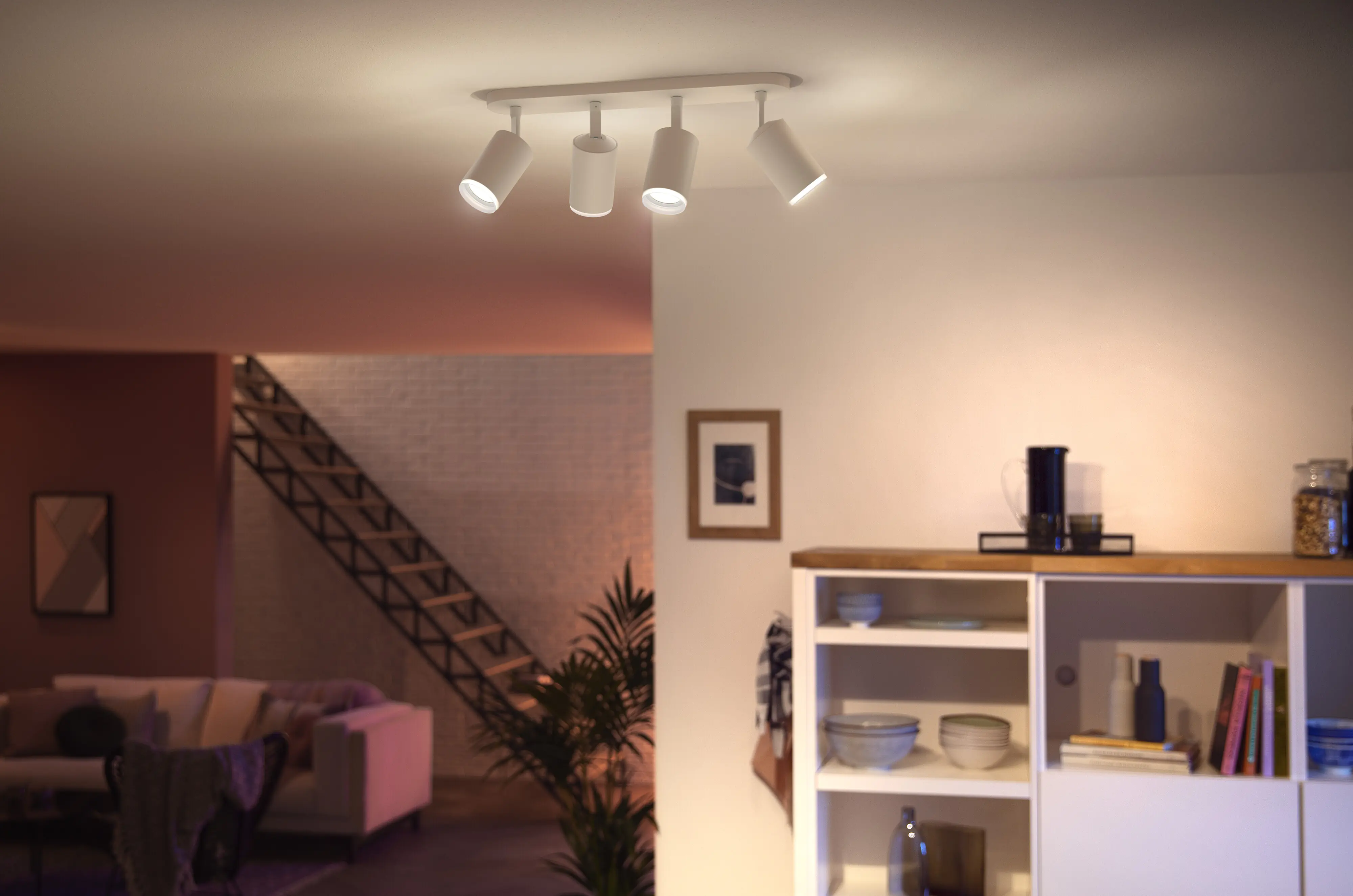 Philips Hue LED Deckenleuchte 4er Spot Fugato 20,6 x 14,45 cm weiß