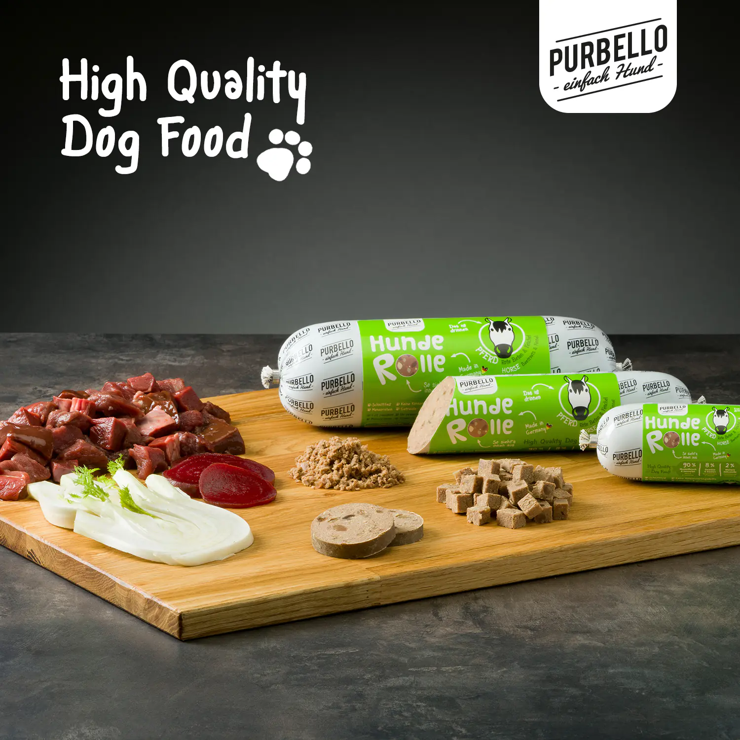 Purbello Hundefutter Rolle Adult getreidefrei 400 g Pferd