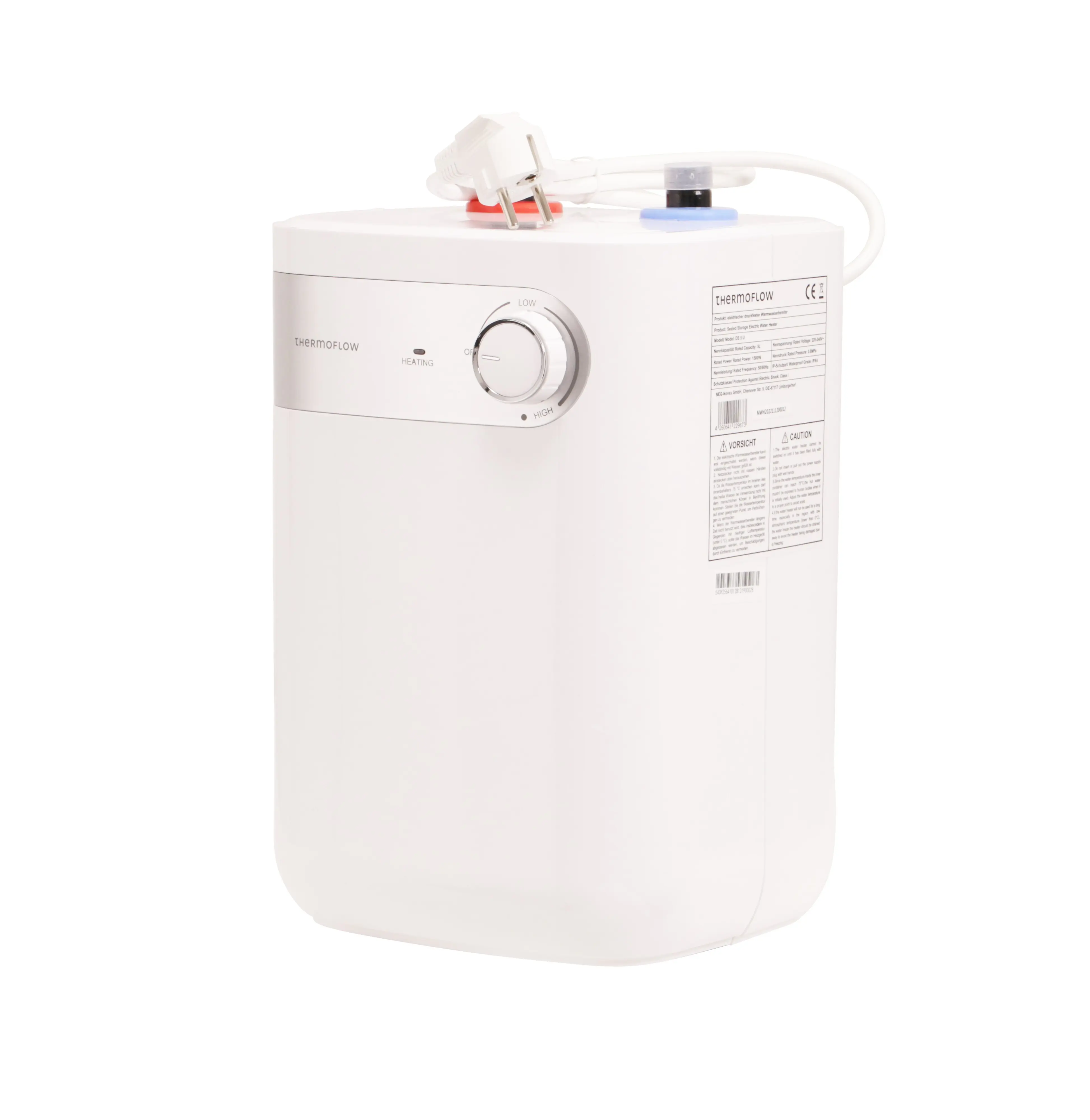 Thermoflow Warmwasserspeicher für Untertisch DS5U druckfest 5 L weiß