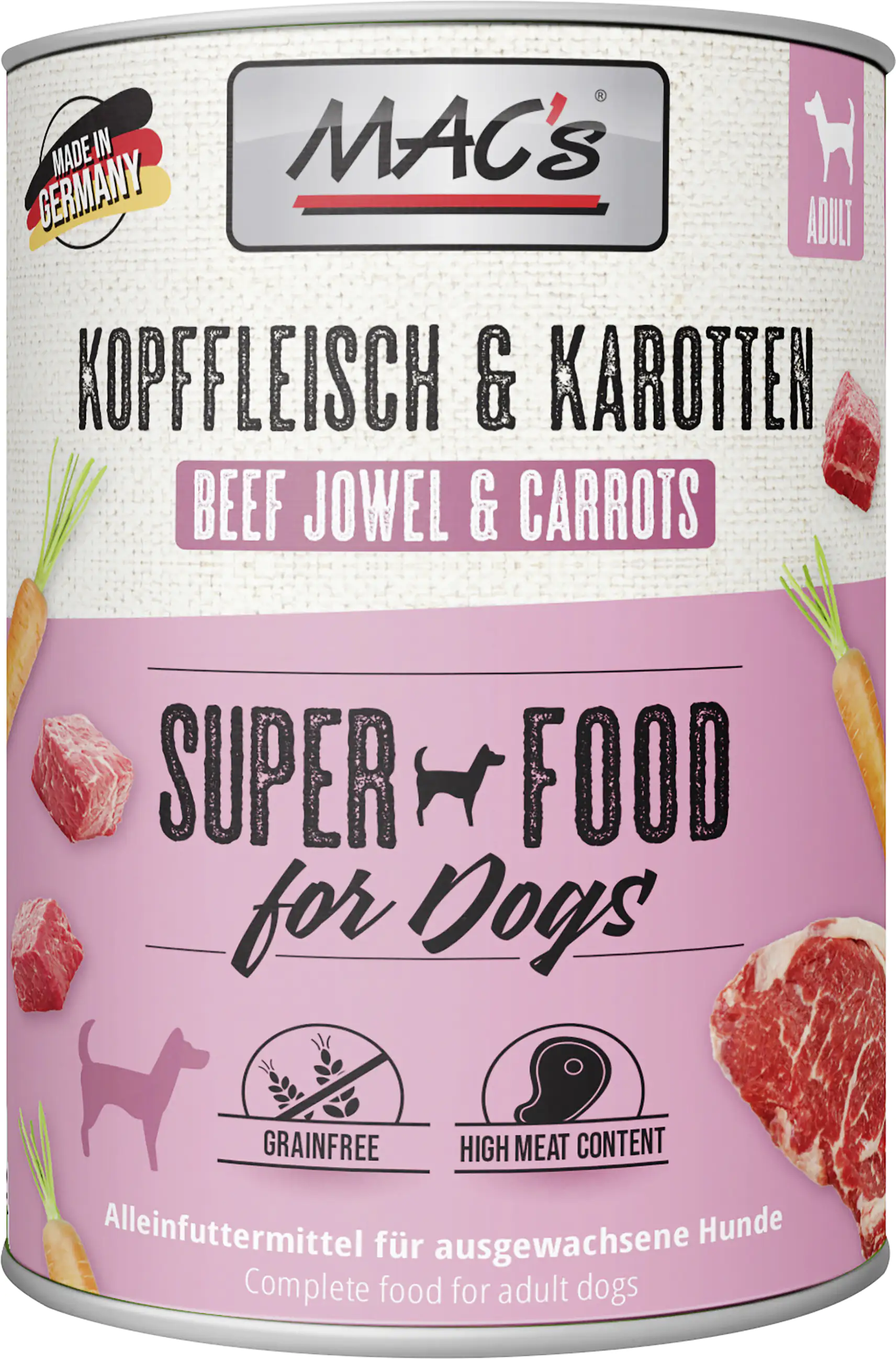 Macs Dog Kopffleisch & Karotten 800 g