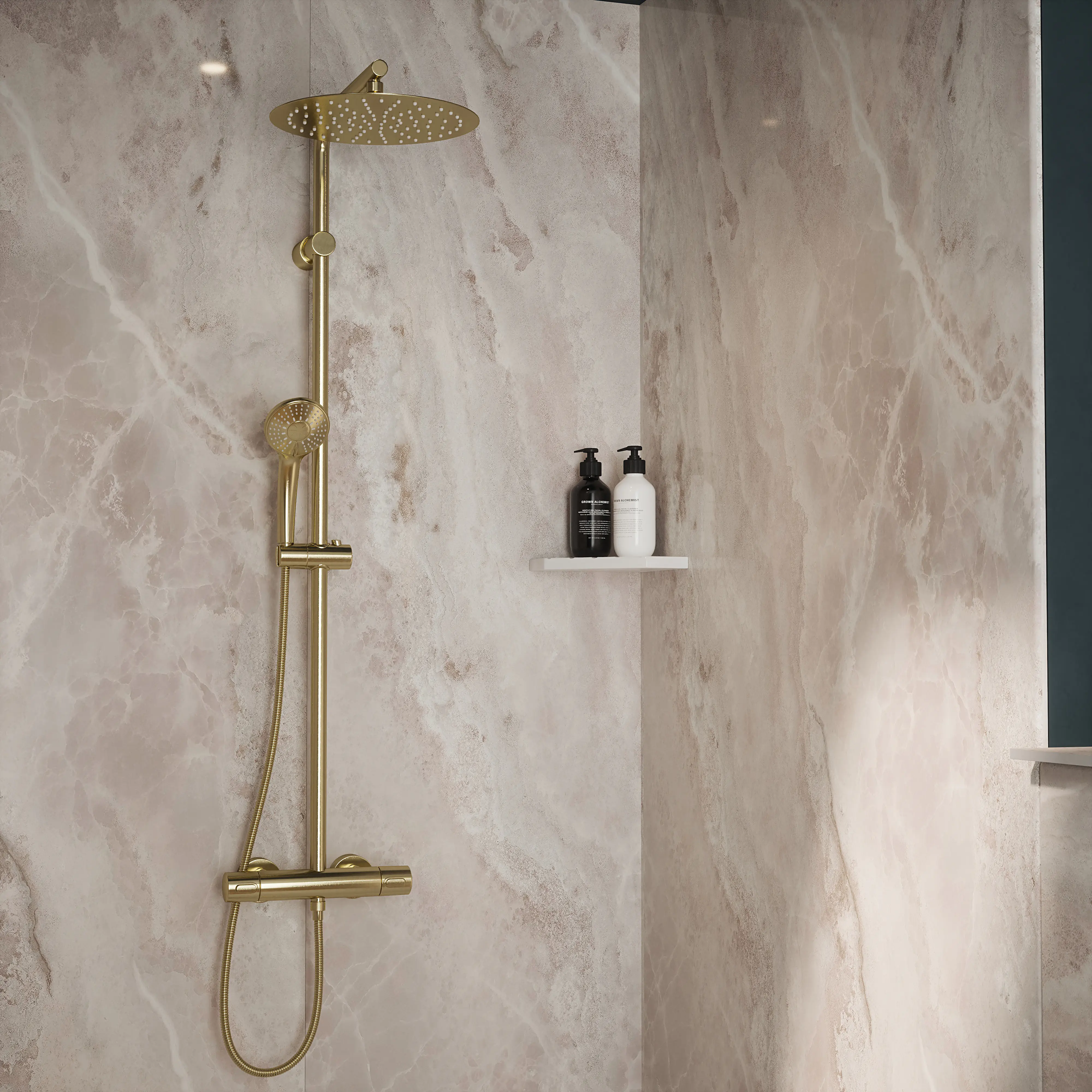 Wetwall Elite Wandpaneel  Onyx Grey 120 x 242 cm mit abgerundeter Abschlusskante