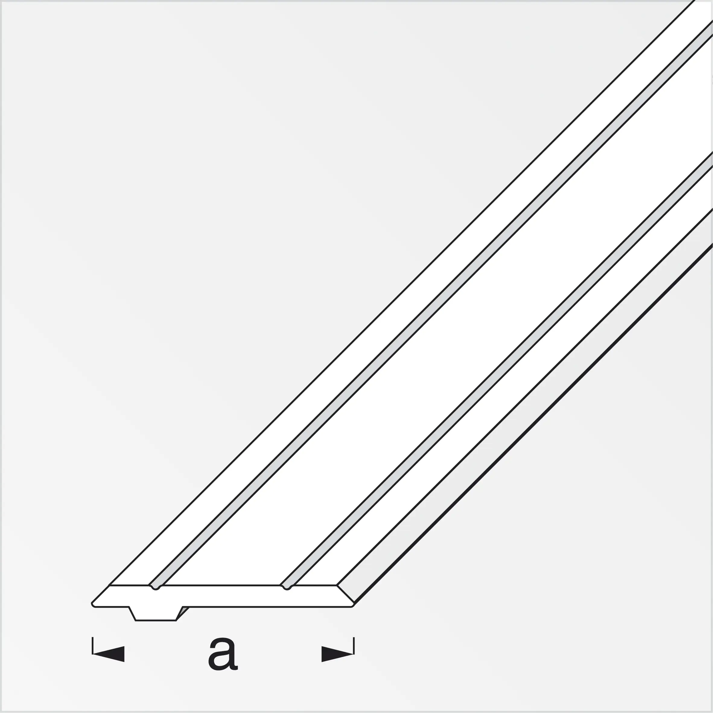 alfer Abdeck-Profil, einseitig 1 m, 19.5 mm Aluminium roh blank