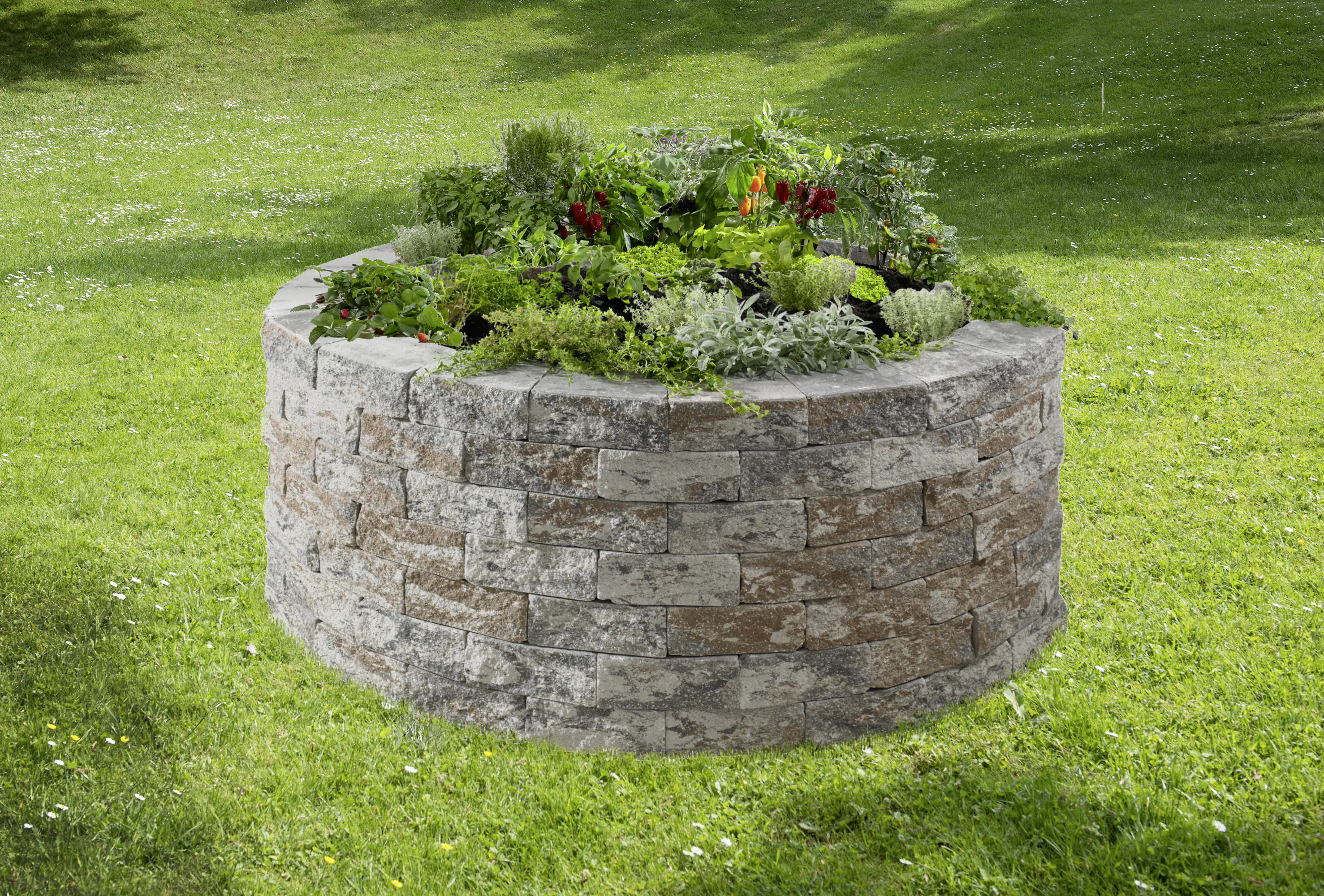 Kann Hochbeet-Set Vigneto-Rondell Ø 200 x 72 cm jura-nuanciert