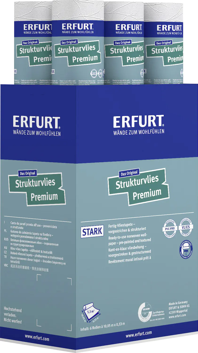 Erfurt Vliestapete Premium 505 weiß 10,05 x 0,53 m Erfurt Vliestapete Premium 505 weiß 10,05 x 0,53 m