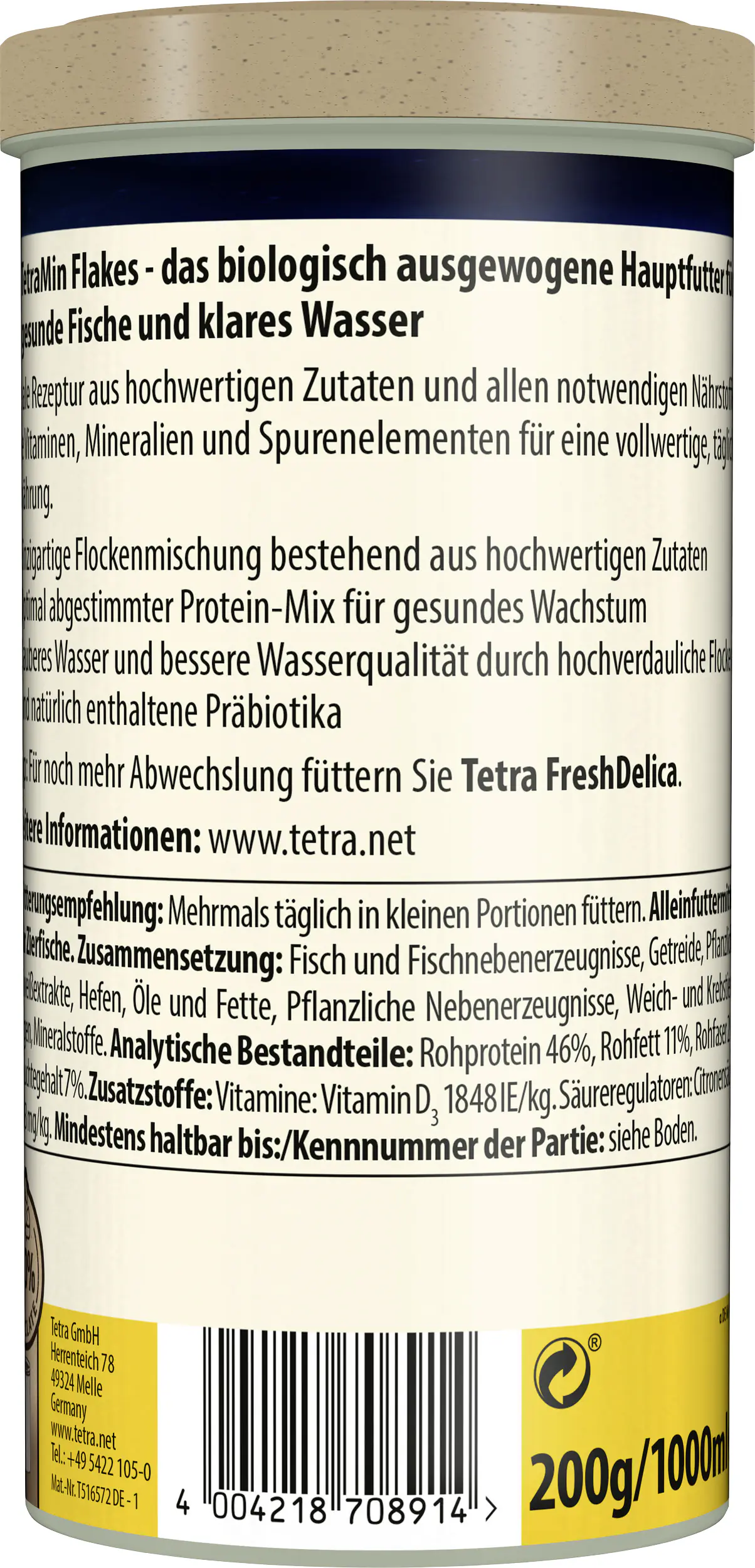TetraMin Zierfischfutter Flakes 1 L