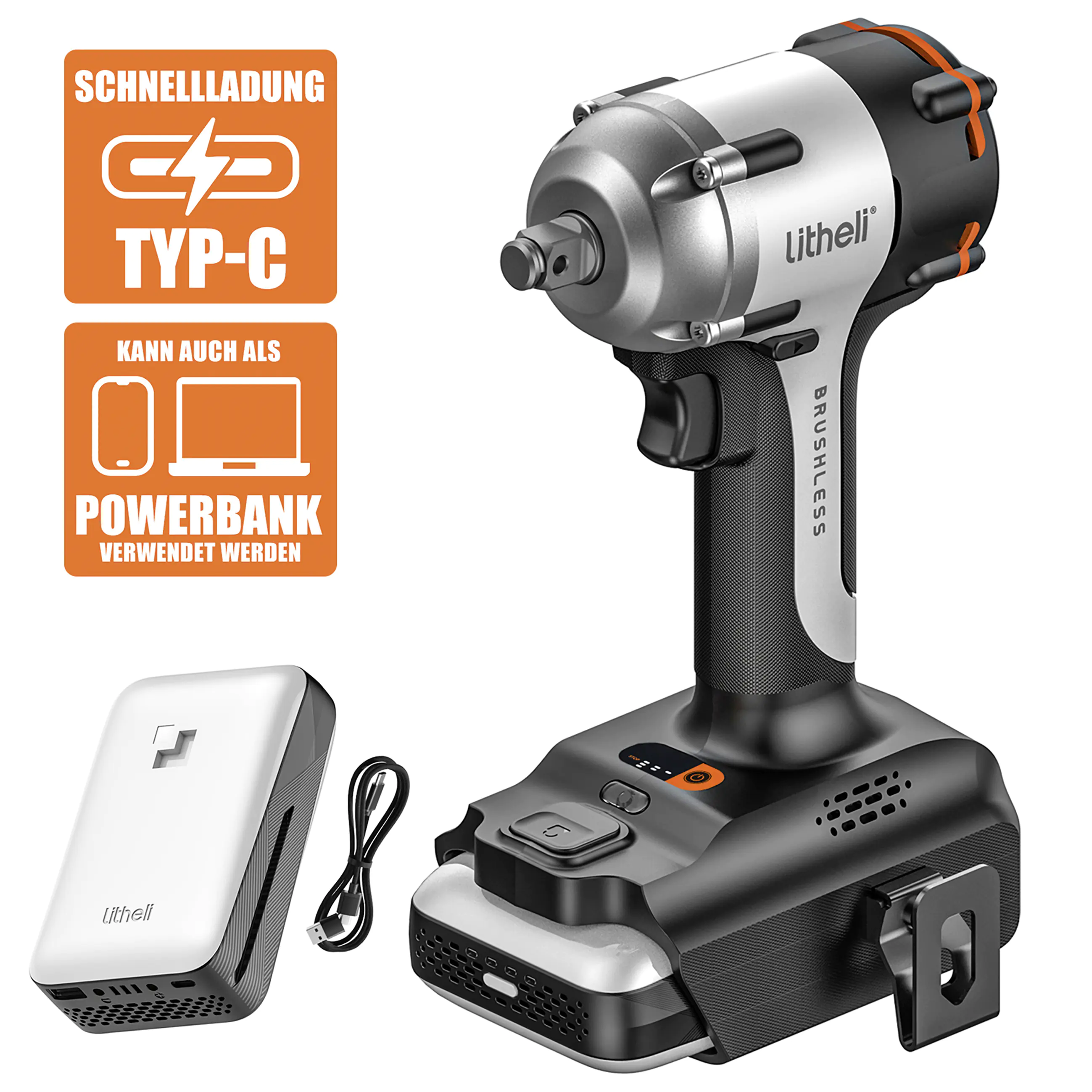 Litheli Akku-Schlagschrauber 20 V inkl. Akku 2,5 Ah Litheli Akku-Schlagschrauber 20 V inkl. Akku 2,5 Ah