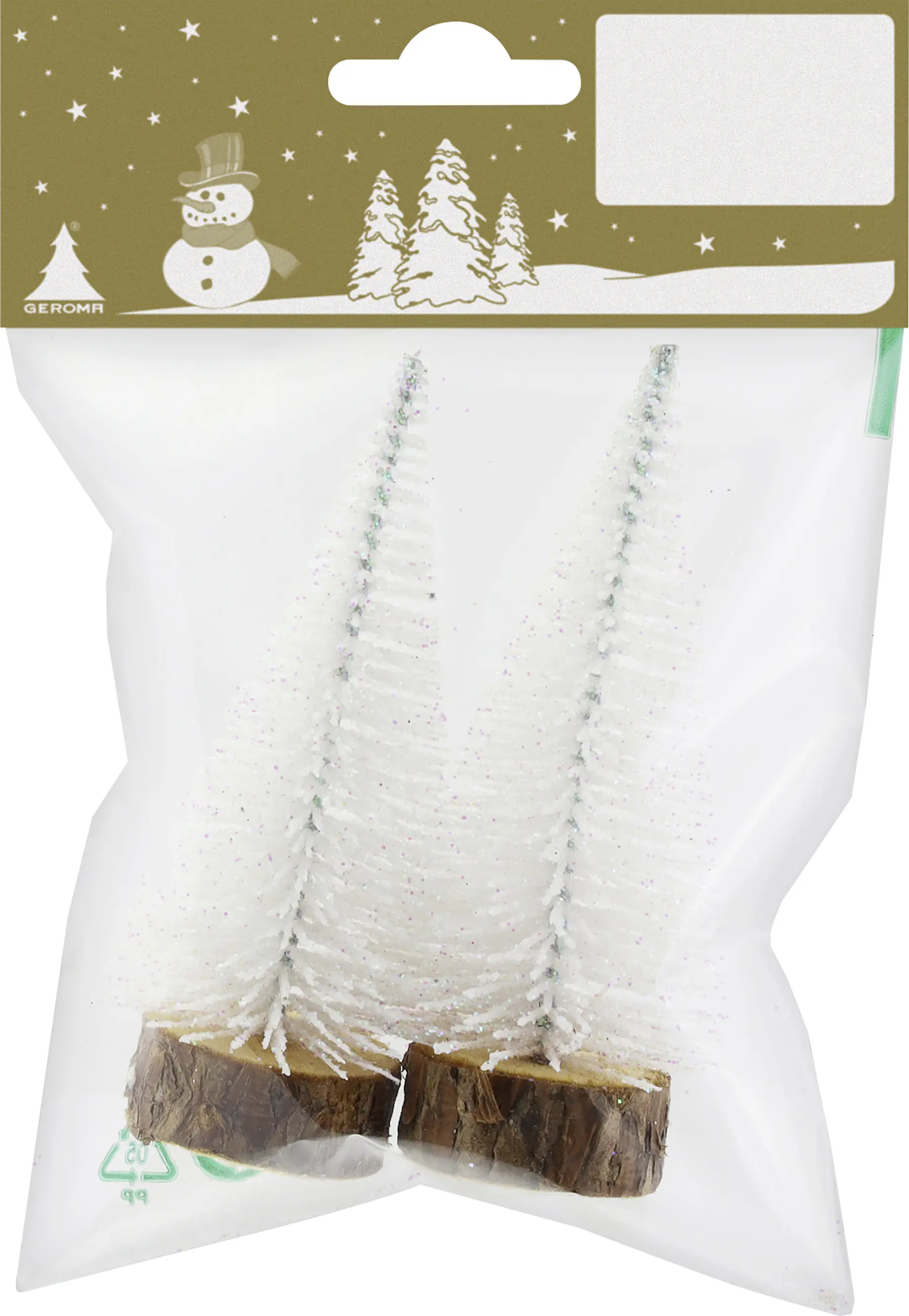 Dekofigur Bäume Kunststoff 10 cm weiß 2 Stück