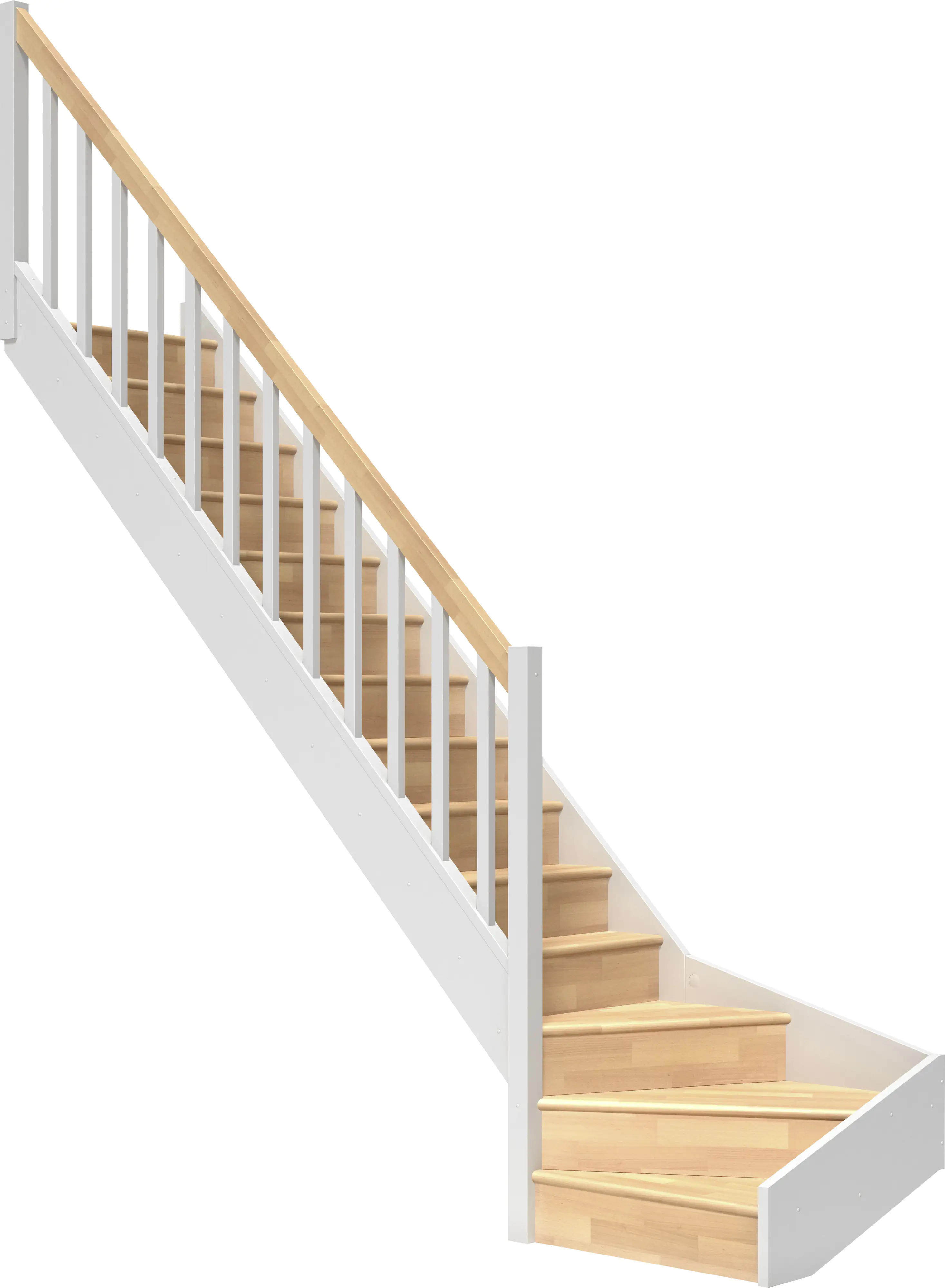 Dolle Raumspartreppen Paris 1/4-gew. Buche weiß inkl. Geländer Dolle Raumspartreppen Paris 1/4-gew. Buche weiß inkl. Geländer