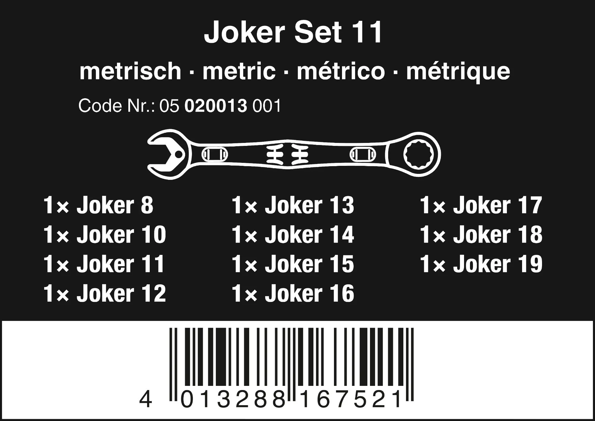 Wera Maul-Ringratschenschlüssel-Satz 6000 Joker 11 Set 1 11-teilig