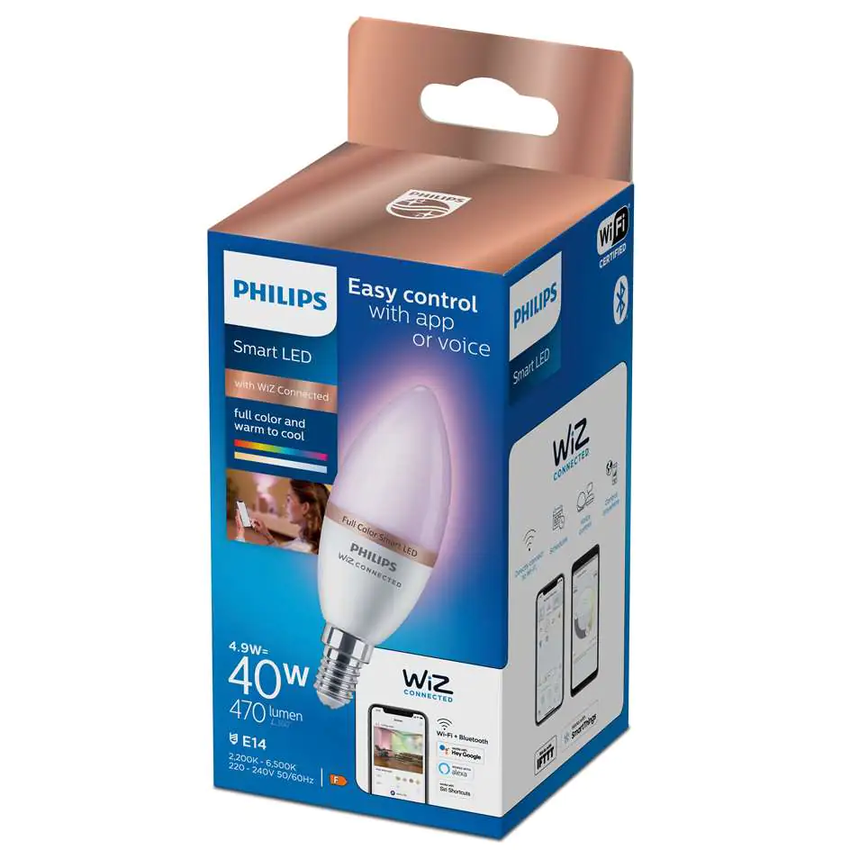 Philips Smart LED Leuchtmittel Tunable White & Color C37 E14 Kerze 4,9 W Philips Smart LED Leuchtmittel Tunable White & Color C37 E14 Kerze 4,9 W