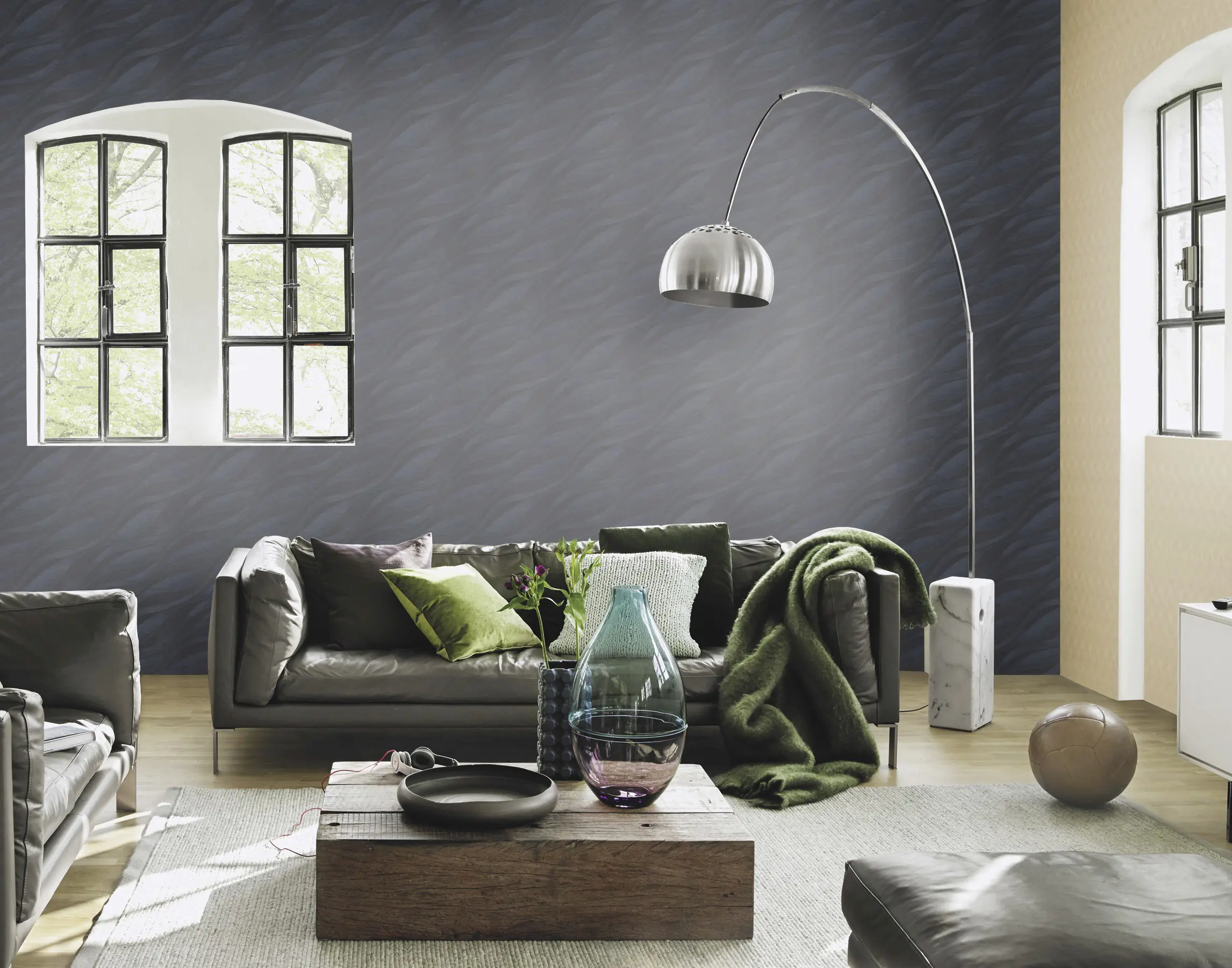 Rasch Vliestapete Muster Wellen nachtblau 10,05 x 0,53 m