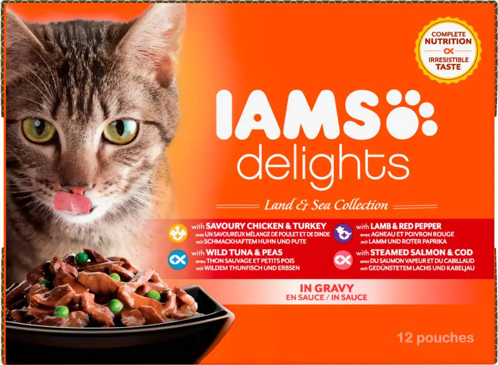 Iams Delights Katzennassfutter Land & See Collection in Sauce 12 x 85 g