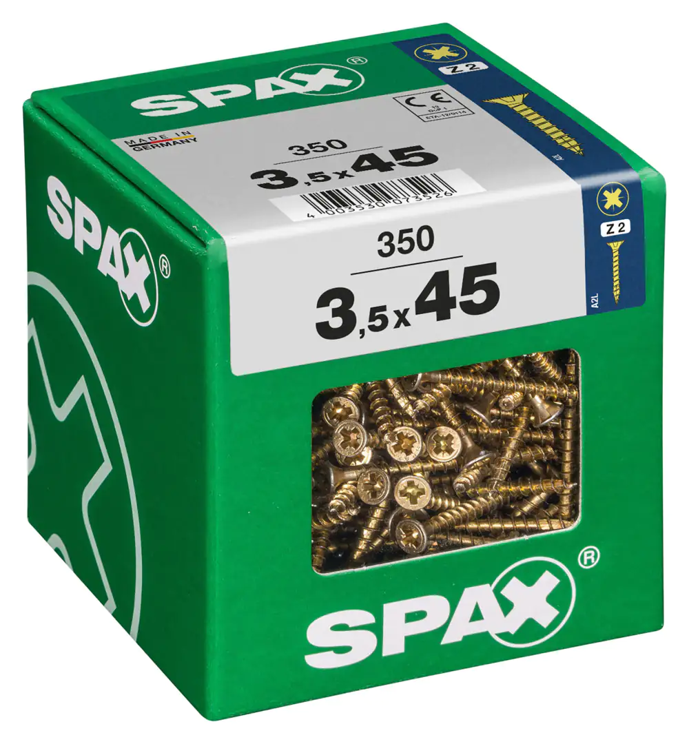 Spax Universalschrauben 3.5 x 45 mm PZ 2 - 350 Stk.