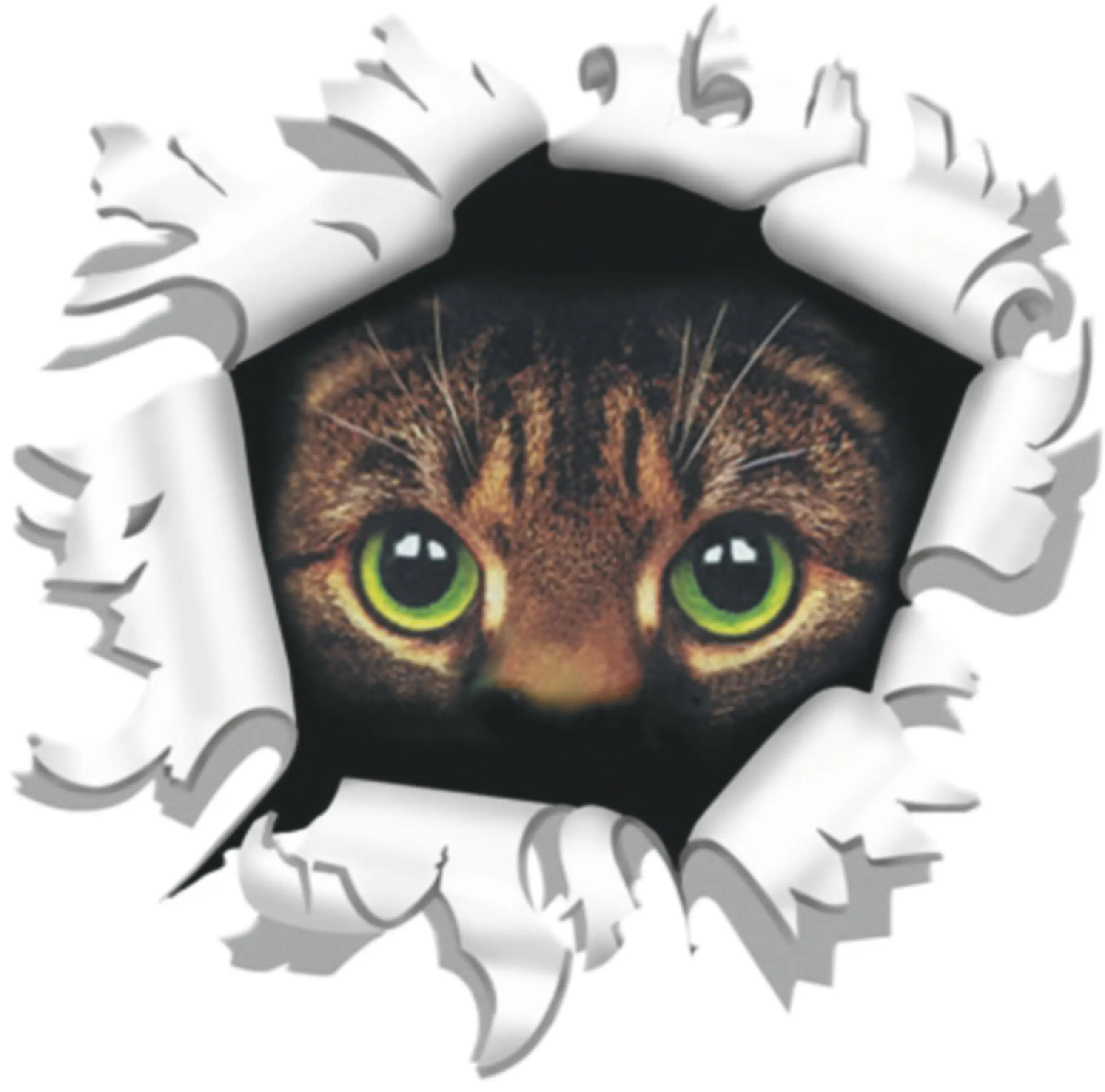 Hermann Schütz Autoaufkleber Einschussloch Katze Ø 8 cm