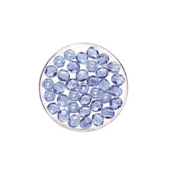 Glorex Glasschliff Perlen 4 mm 100 Stück, hellsafir