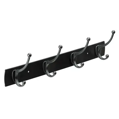Hettich Hakenleiste Aluminium 4-reihig 11 x 43,5 cm schwarz/silber