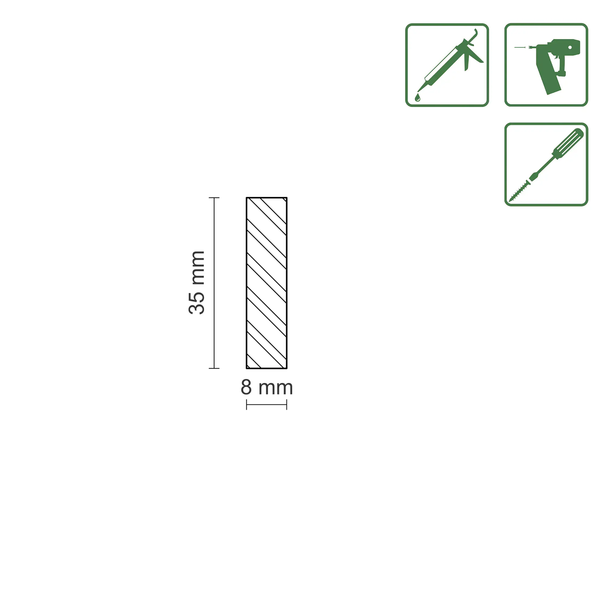 FN Neuhofer Flachleiste 95 cm 35 x 8 mm Buche
