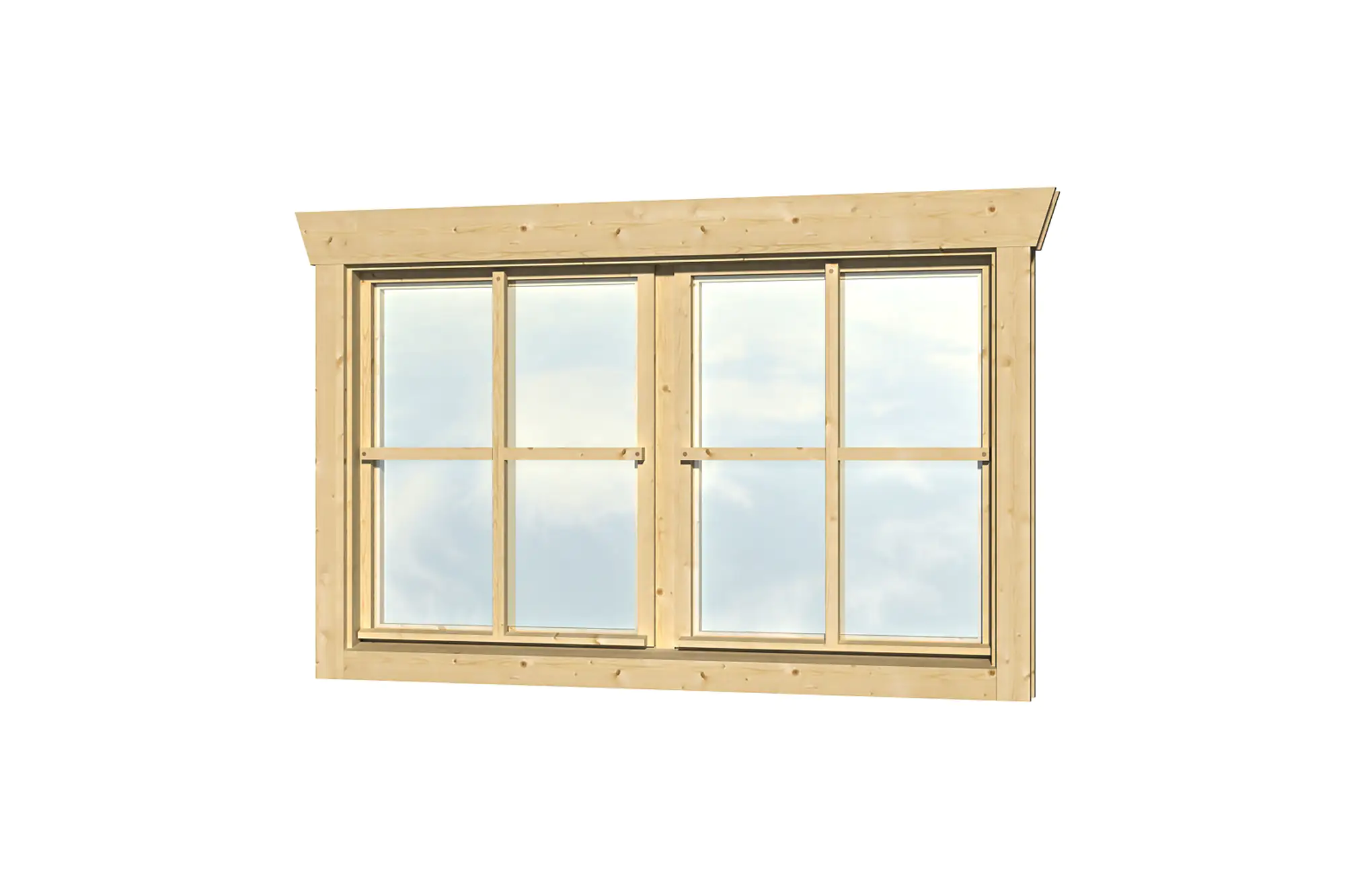 SKAN HOLZ Doppelfenster BxH 2 x 57,5 x 70,5 cm für 28 mm Häuser