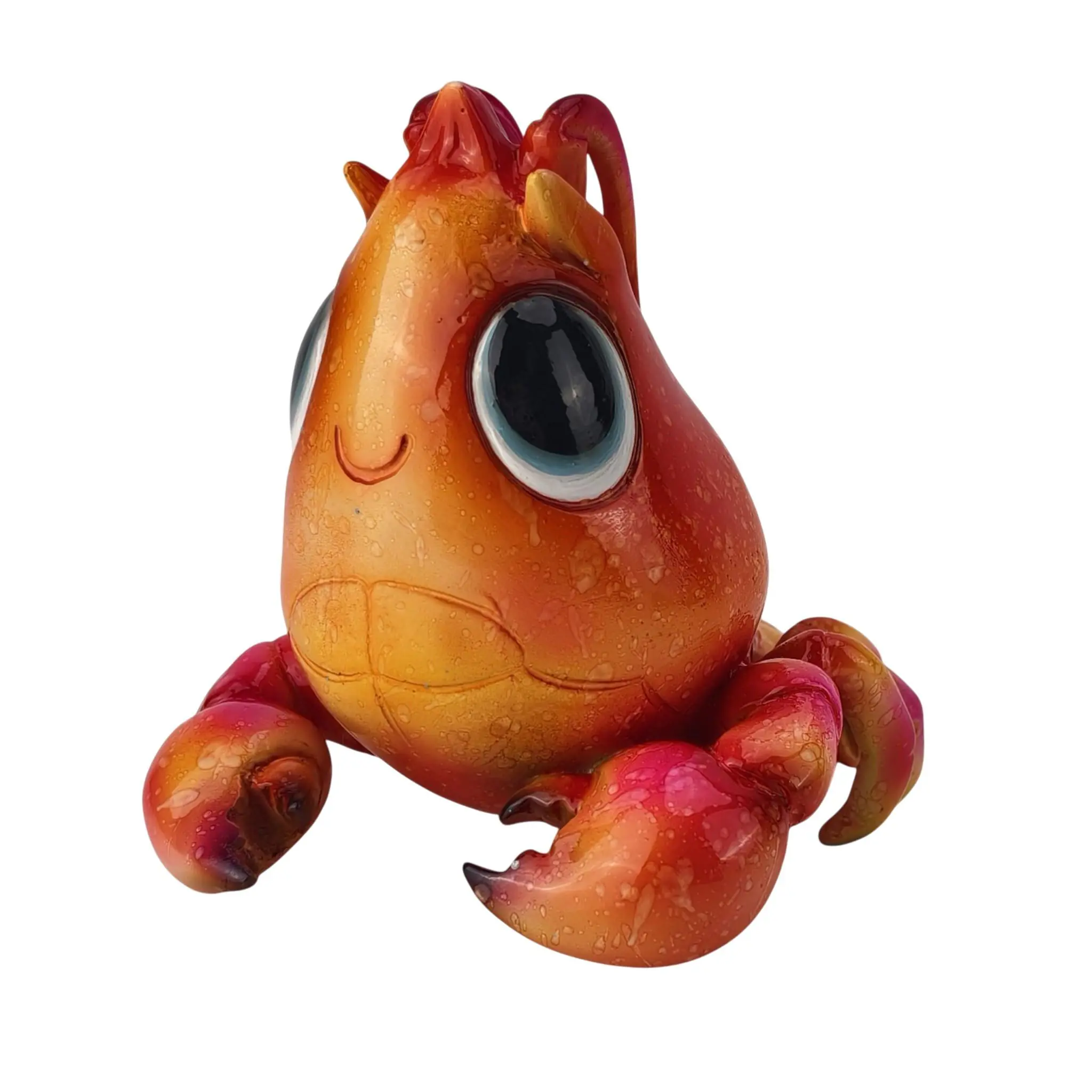 Dekofigur Gloss Hummer 12 x 13,5 cm orange/rot