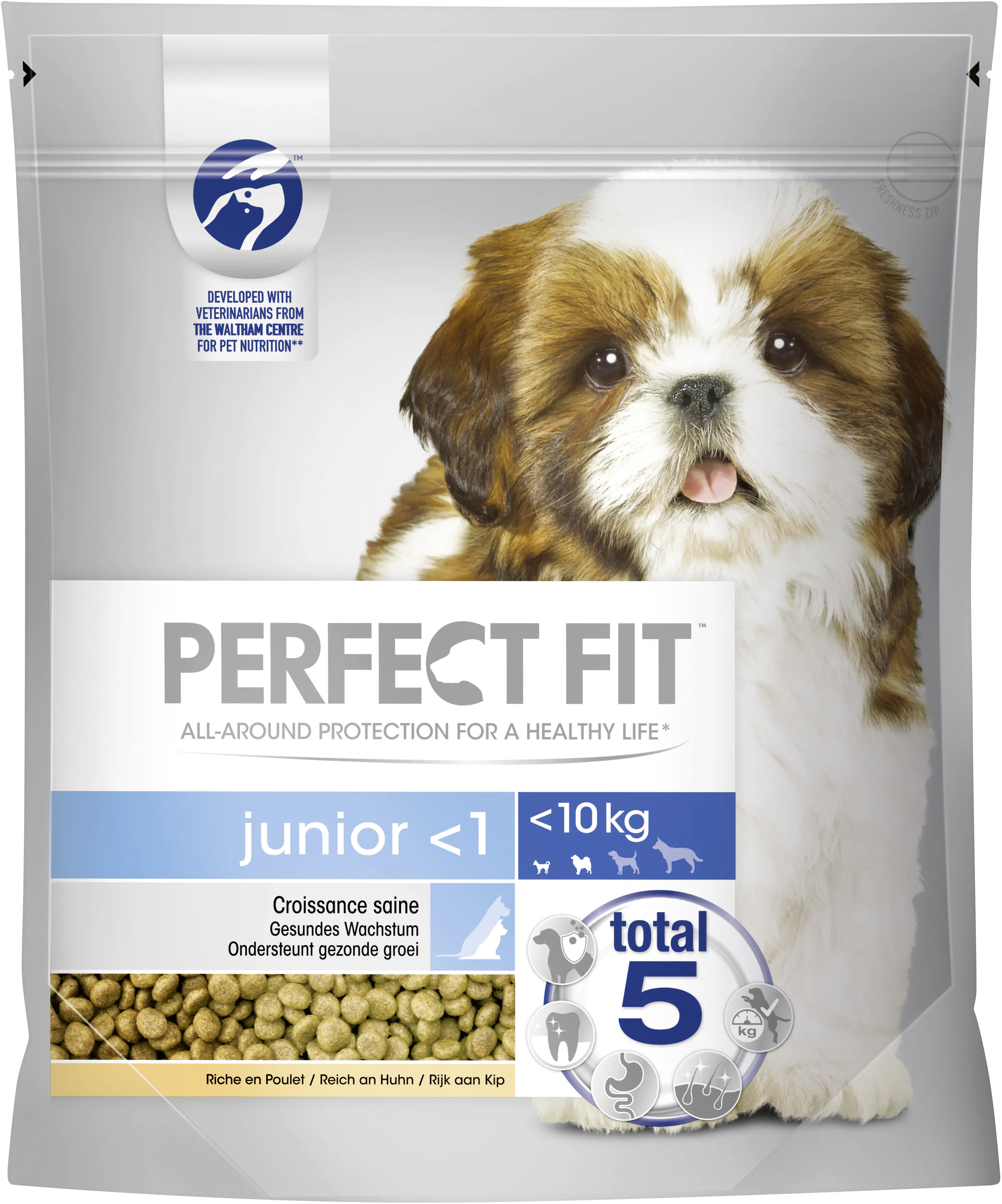 Perfect Fit Hundfutter Junior mit Huhn 1400 g Beutel, für Hunde unter 10kg