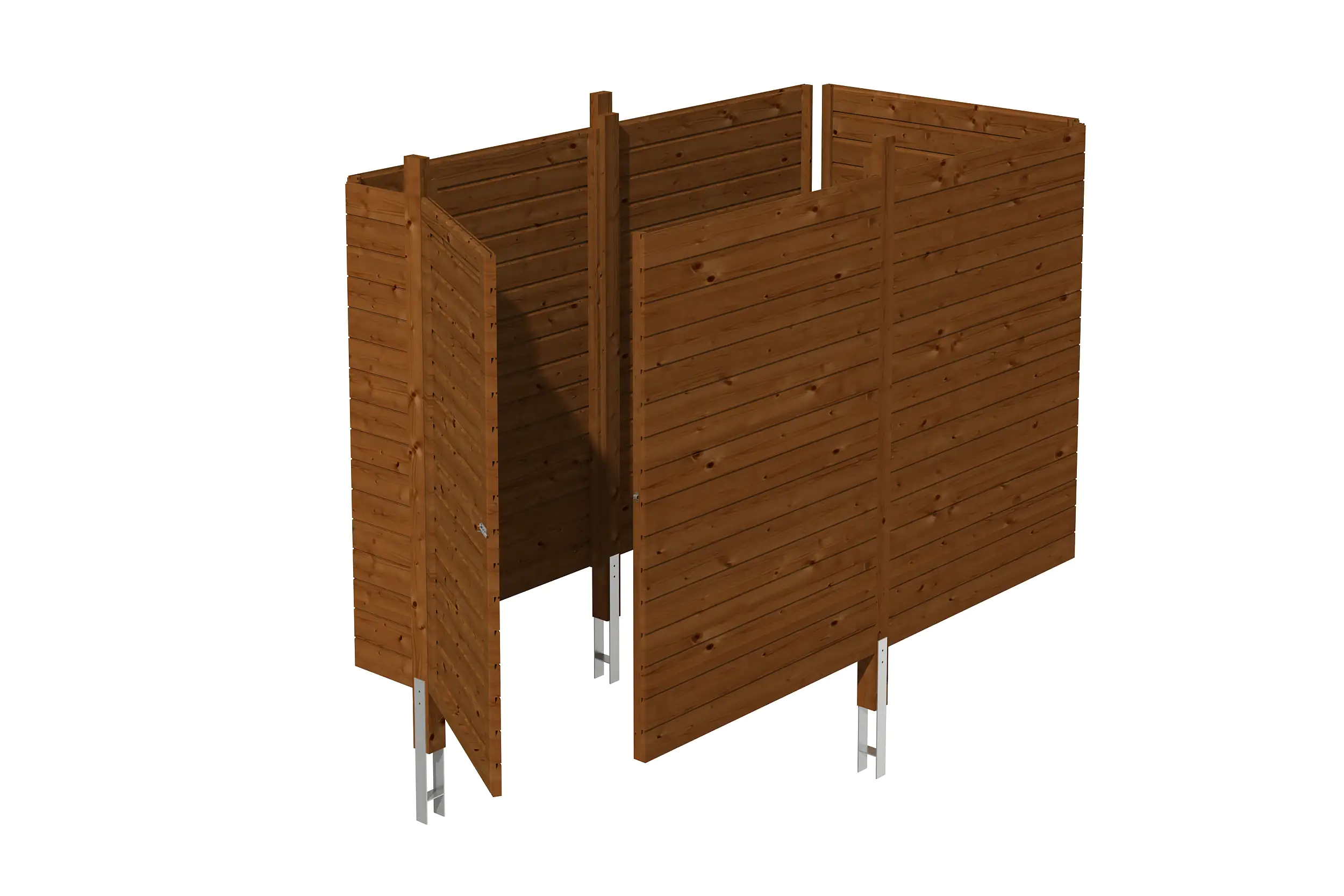 SKAN HOLZ Abstellraum C1 314x164cm, Profilschalung, lasiert in Nussbaum