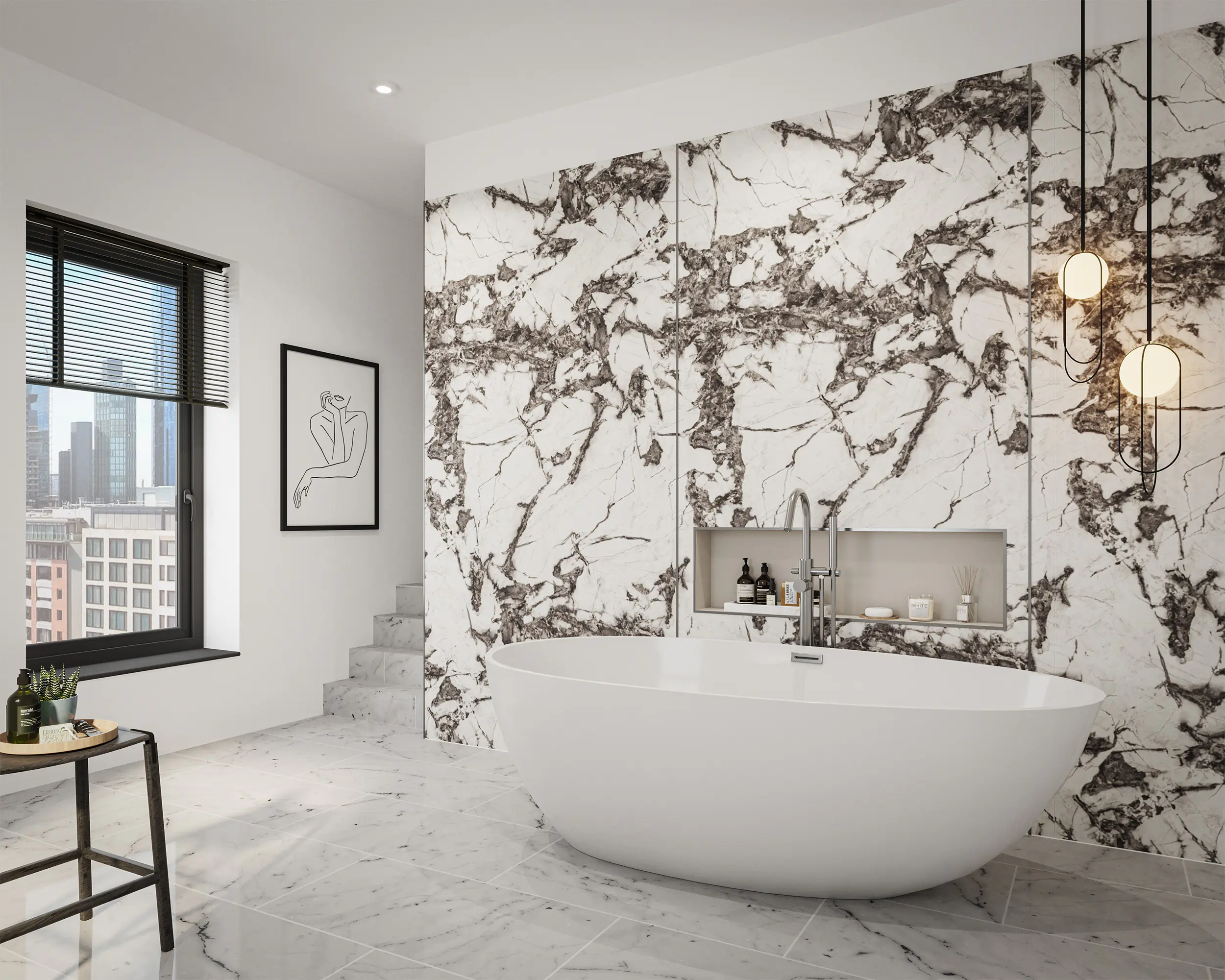 Wetwall Alloy Wandpaneel  Calacatta Fantasia 120 x 244 cm