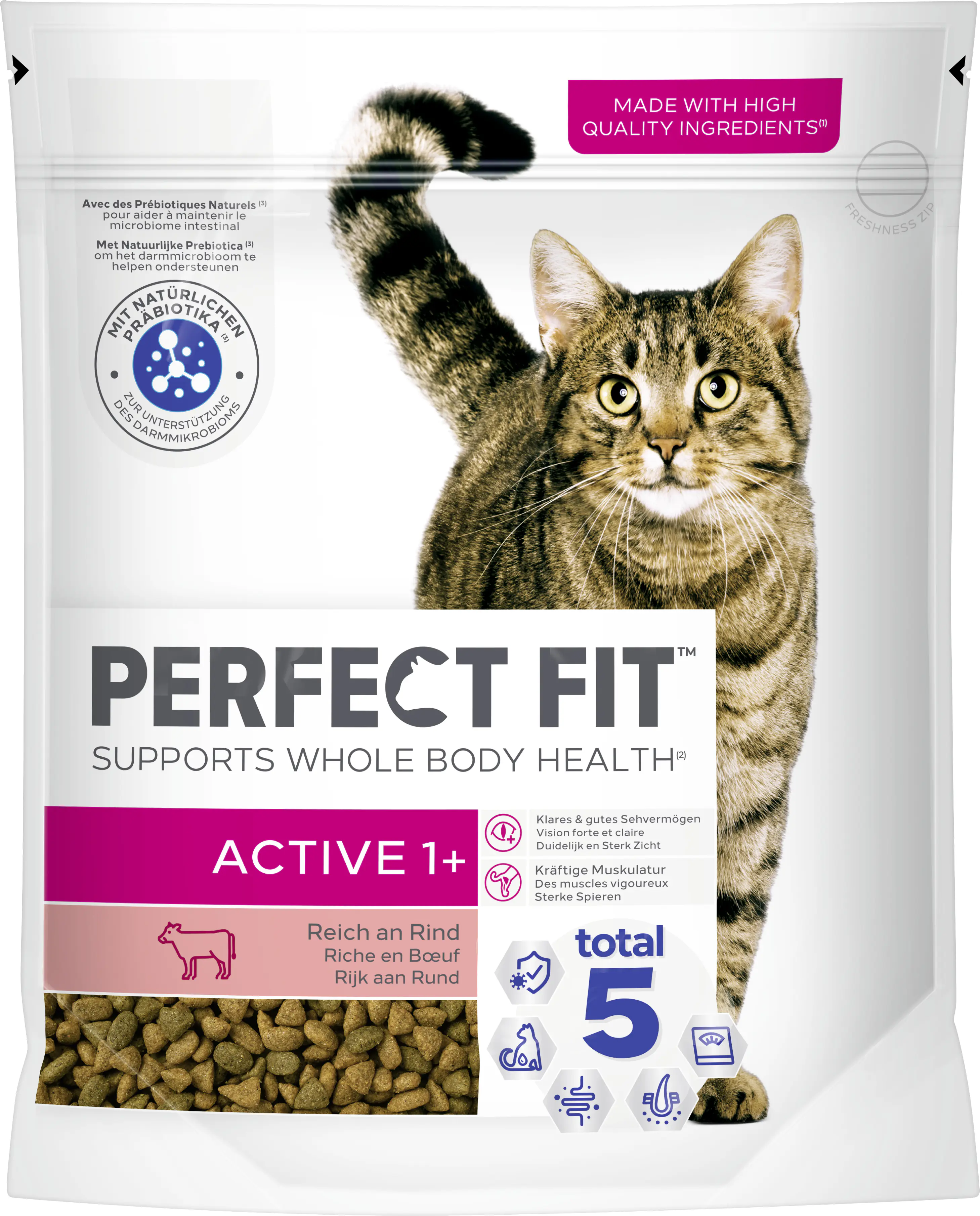 Perfect Fit Active 1+ Katzentrockenfutter Adult 750 g Rind