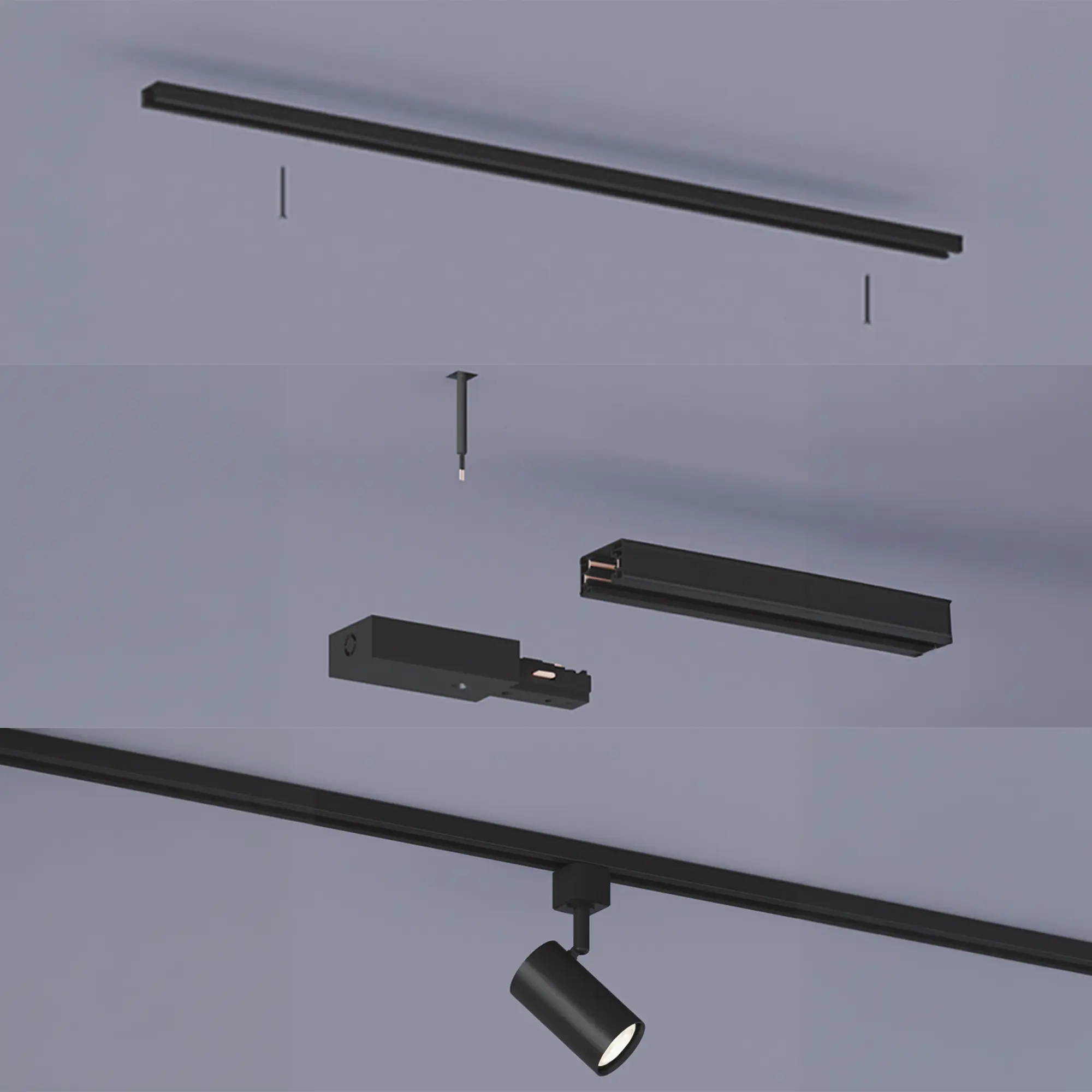 Philips EasyLink Trägerschienen 2 x 1 m mit Stromzufuhr schwarz Philips EasyLink Trägerschienen 2 x 1 m mit Stromzufuhr schwarz