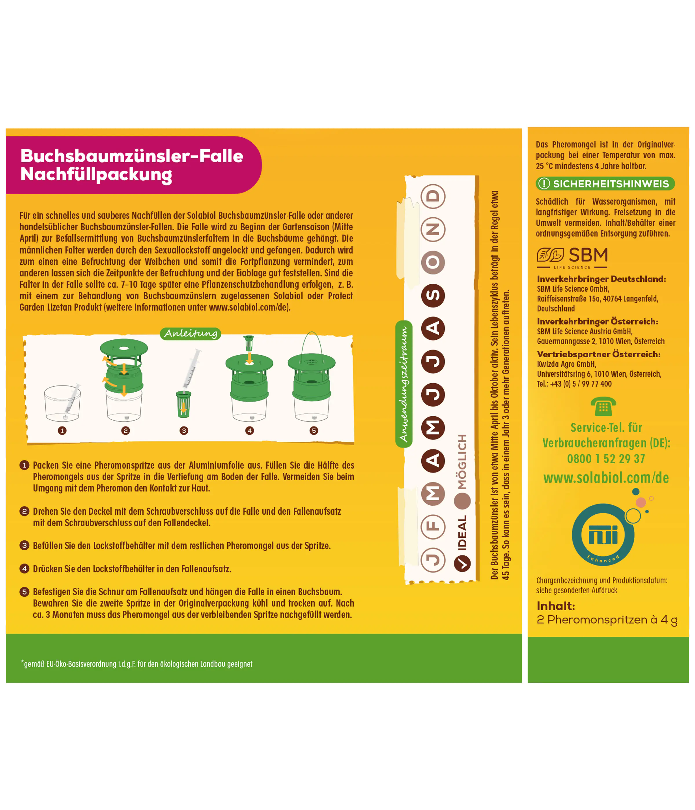 Solabiol Buchsbaumzünsler-Falle Nachfüllpackung 2 Stück Solabiol Buchsbaumzünsler-Falle Nachfüllpackung 2 Stück