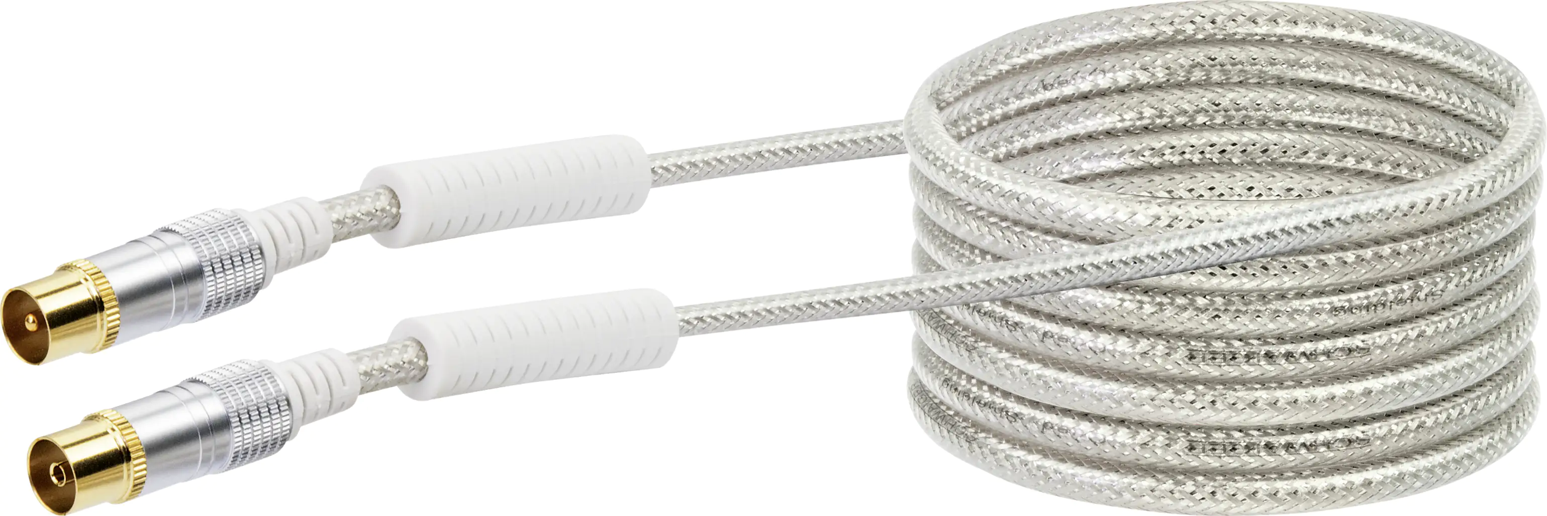 Schwaiger Antennen Anschlusskabel KVKHD30 531 (110dB) transparent, 3,0m, Ferritkern, 1x IEC Stecker