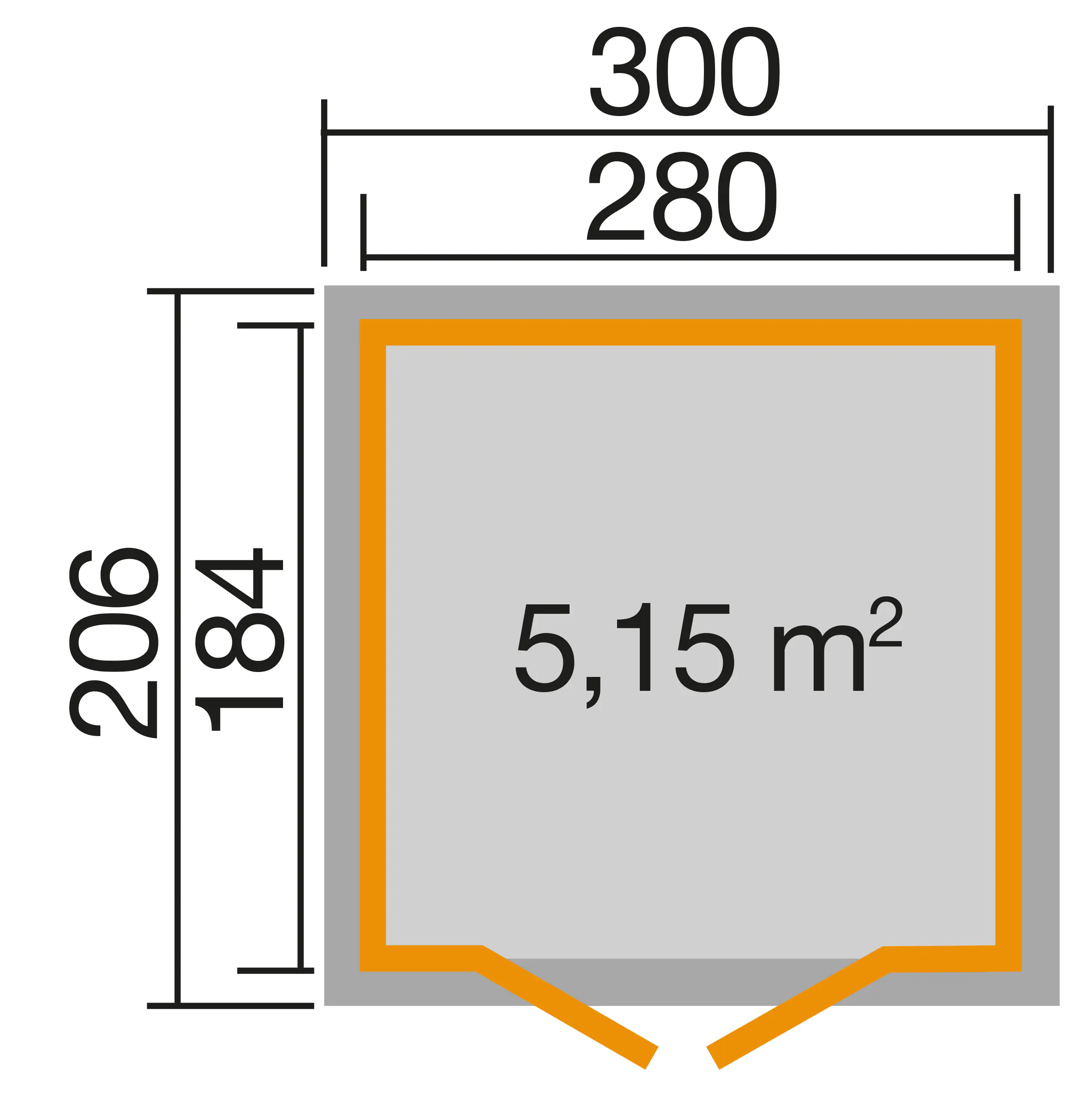 Palmako Gartenhaus Odette 1 280 x 184 cm naturbelassen