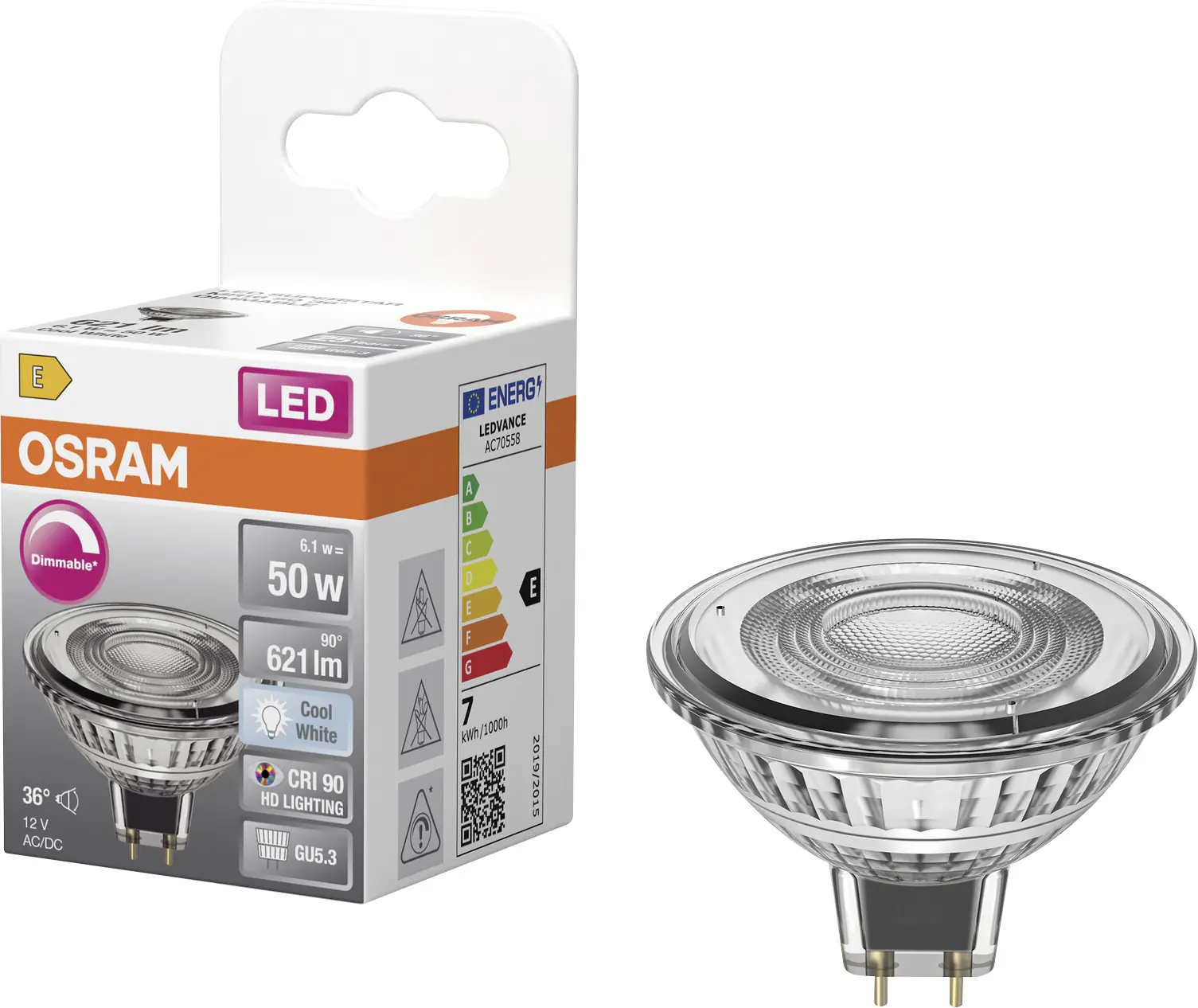 Osram LED Leuchtmittel GU5,3 Superstar MR16 36° 6,1W dimmbar kaltweiß