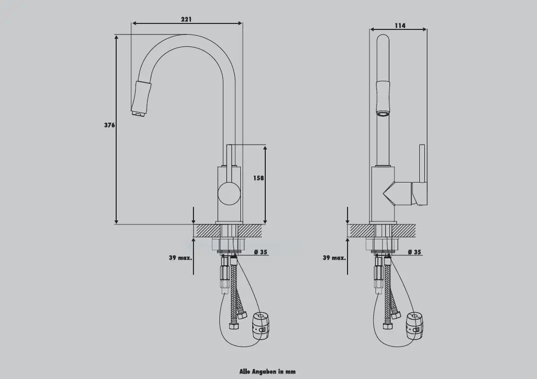 Primaster Küchenarmatur Hannover verchromt mit Handbrause Primaster Küchenarmatur Hannover verchromt mit Handbrause