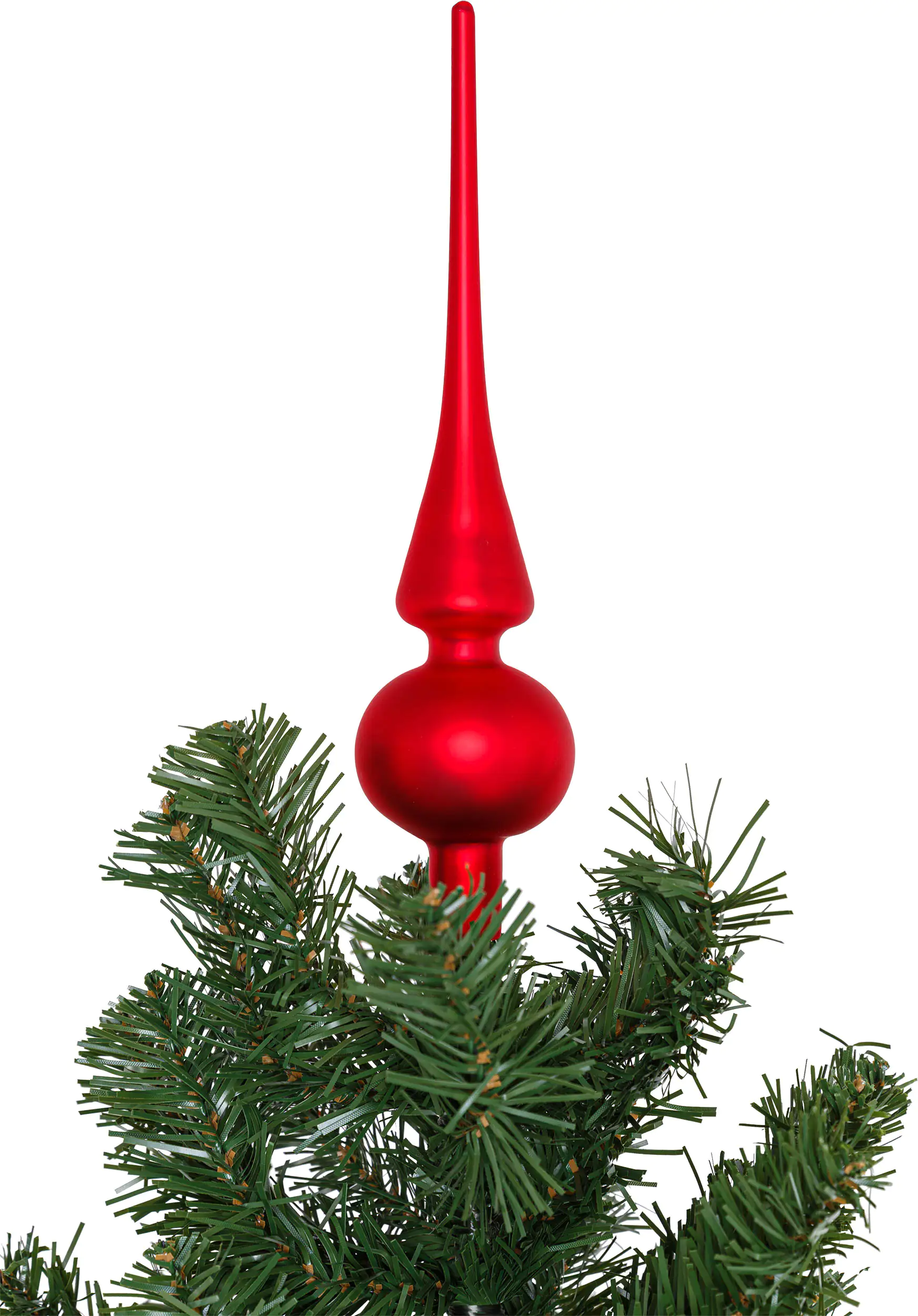 TrendLine Christbaumspitze aus Glas 26 cm rot mattiert