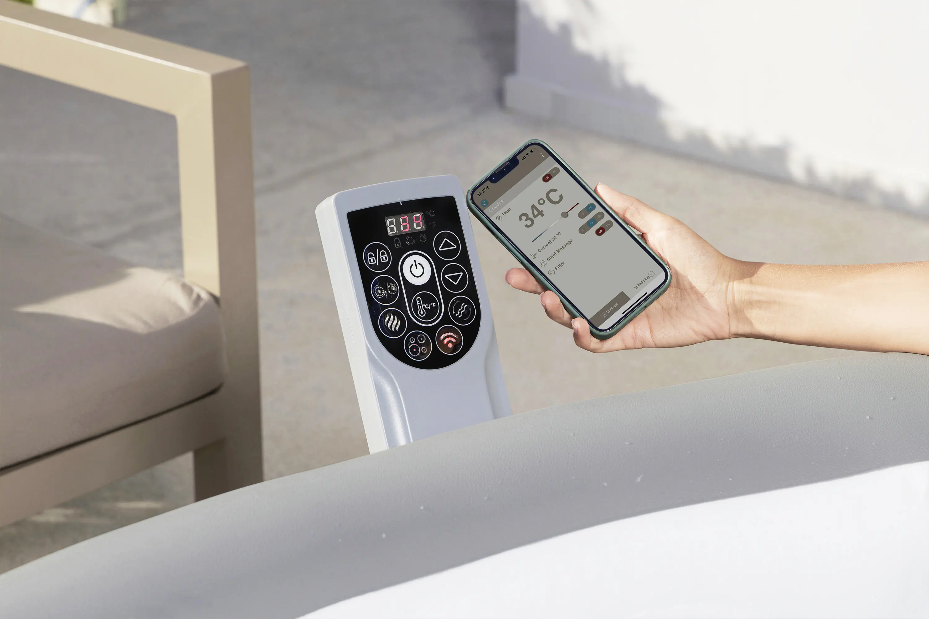 Bestway Whirlpool Outdoor für 8 Personen Lay-Z-Spa Hawaii AirJet Wifi Ø 236 x 71 cm