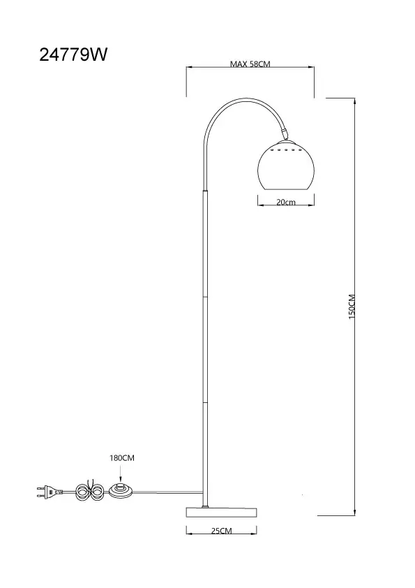 Globo Stehleuchte Benno 150 cm weiß matt