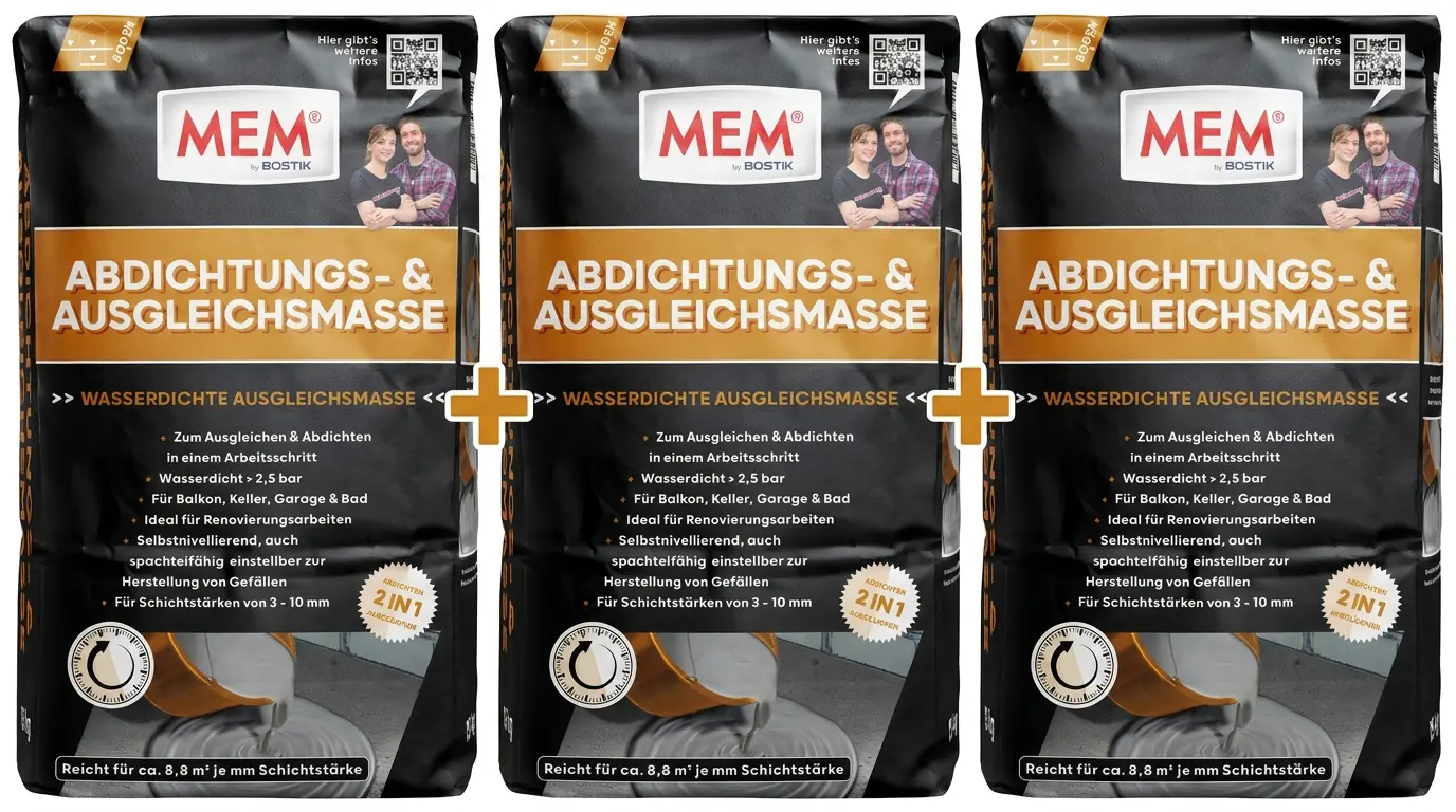 MEM Abdichtungs- & Ausgleichmasse 15 kg 3-er Pack