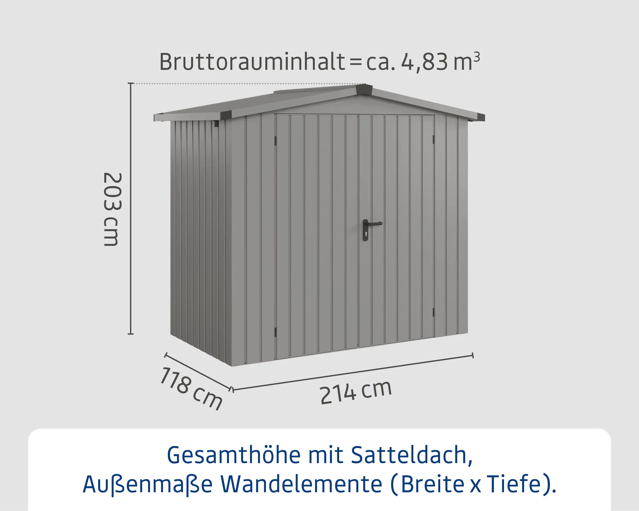 EcoStar Metallgerätehaus Euroline ESD3 aluminiumgrau 214 x 118 cm 2-flg. EcoStar Metallgerätehaus Euroline ESD3 aluminiumgrau 214 x 118 cm 2-flg.