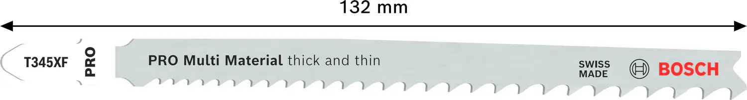 Bosch PRO Stichsägeblatt Multi Material T345XF 132 mm 3 Stück Bosch PRO Stichsägeblatt Multi Material T345XF 132 mm 3 Stück