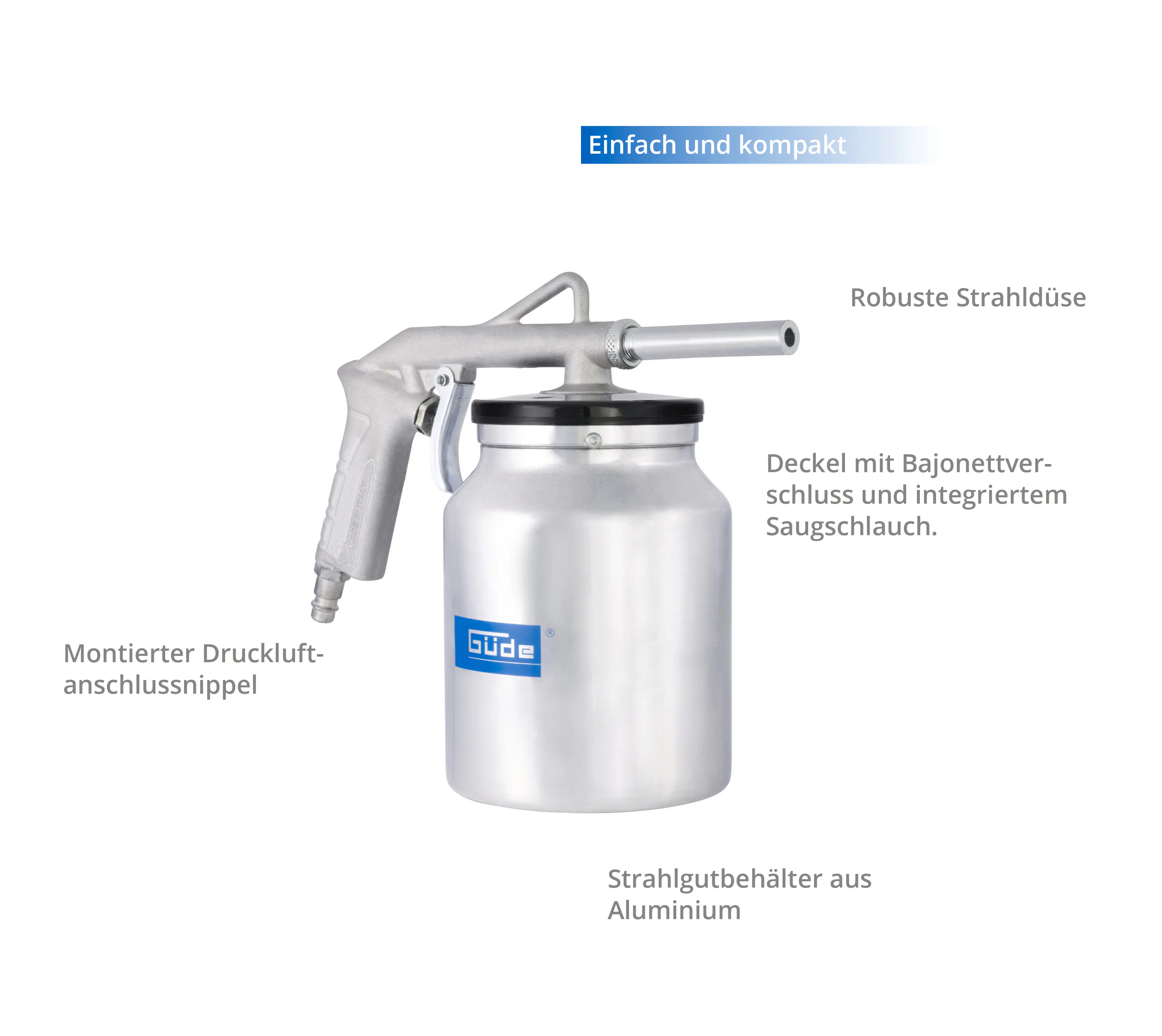 Güde Sandstrahlpistole mit Behälter 0,7 l