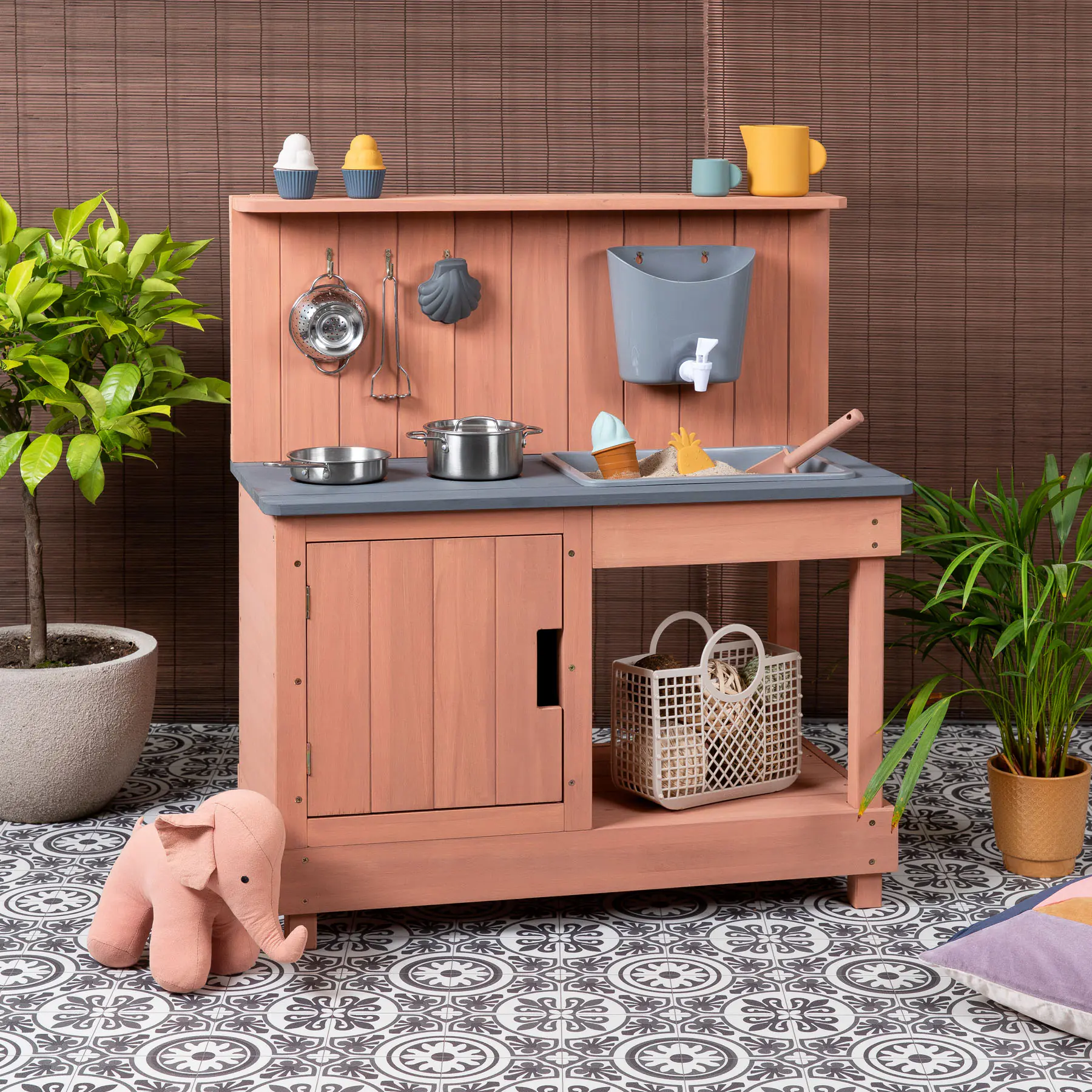 Muddy Buddy Matschküche Mud Expert puderrosa 80 x 40 x 90 cm