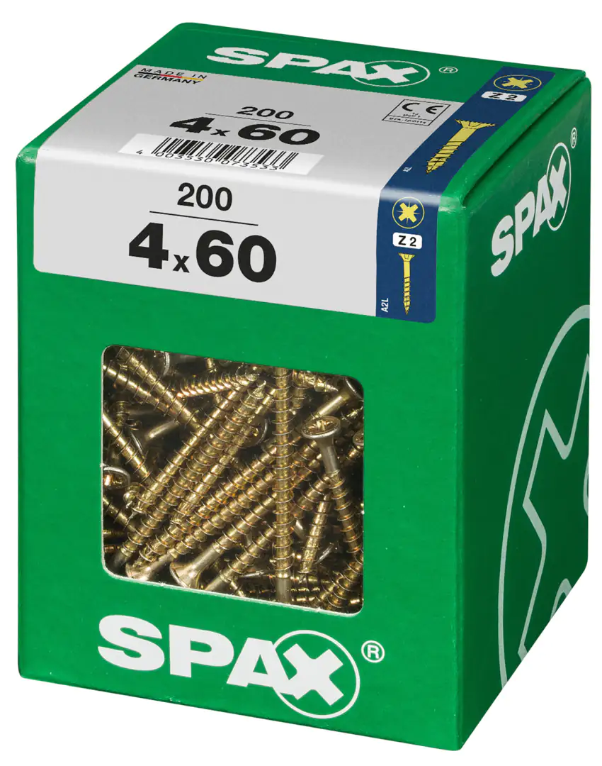 Spax Universalschrauben 4.0 x 60 mm PZ 2 - 200 Stk.