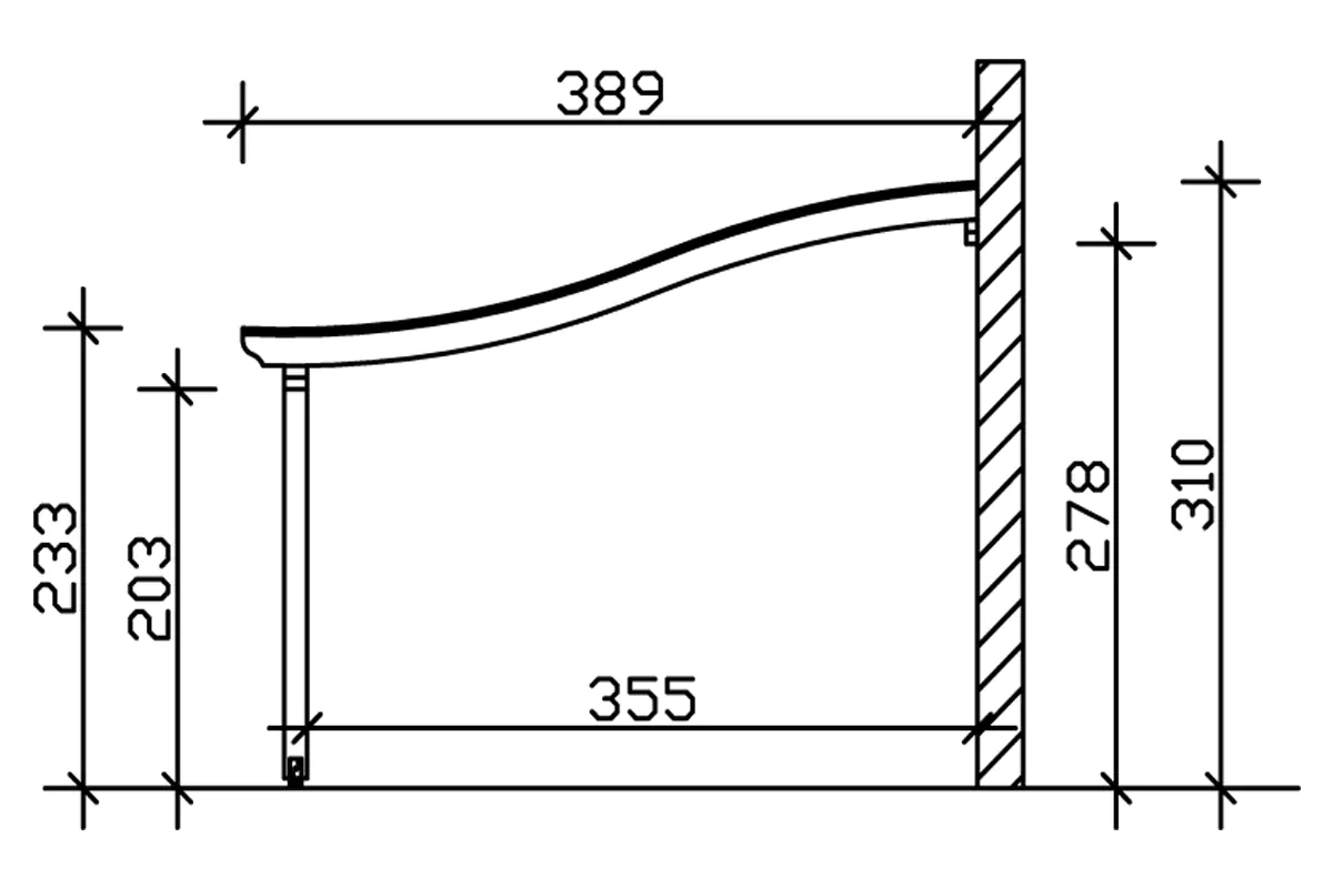 SKAN HOLZ Terrassenüberdachung Venezia 648 x 389 cm, Leimholz, natur