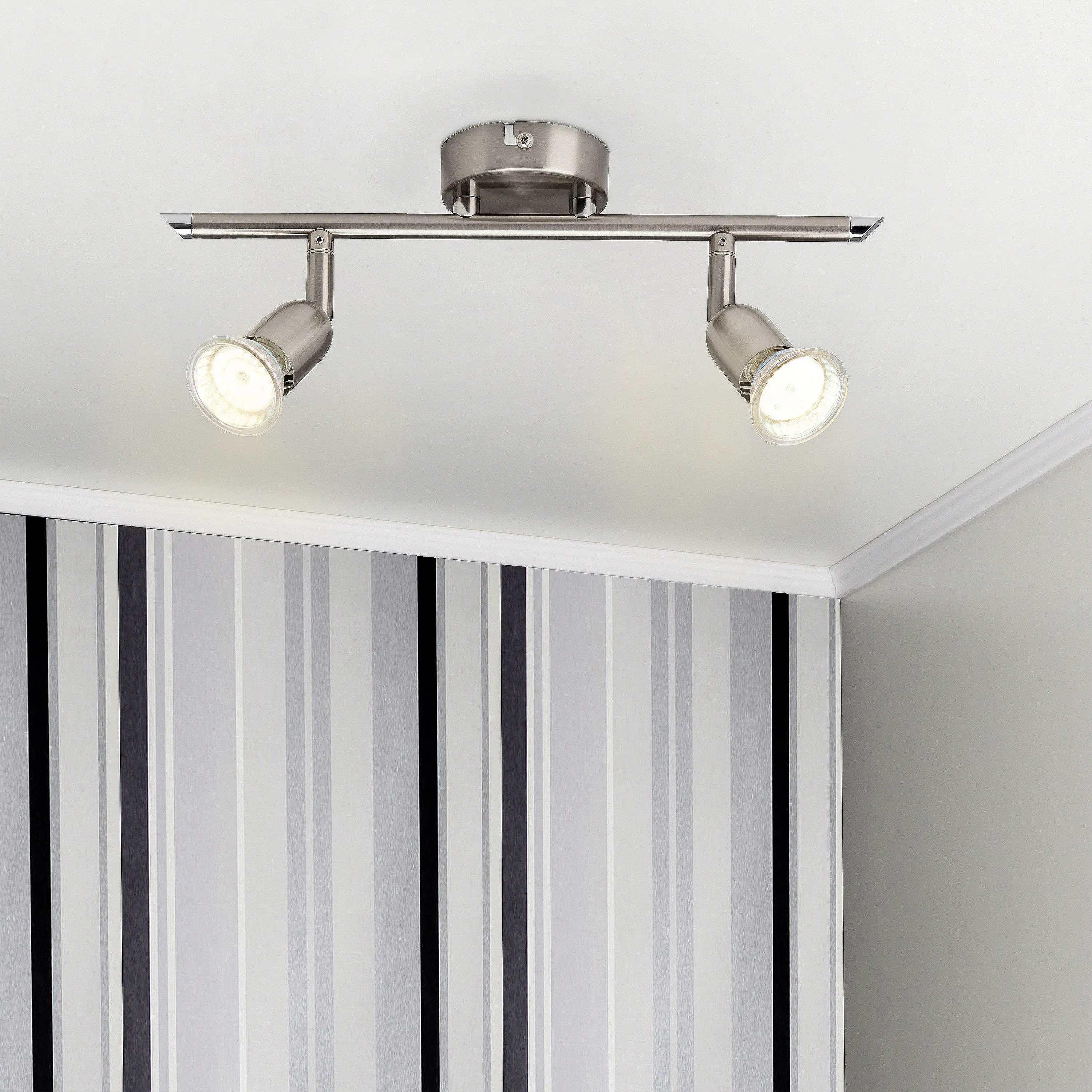 Brilliant 2er Spot Loona eisen 22,5 x 5,5 cm GU10, eisen, warmweiß Brilliant 2er Spot Loona eisen 22,5 x 5,5 cm GU10, eisen, warmweiß